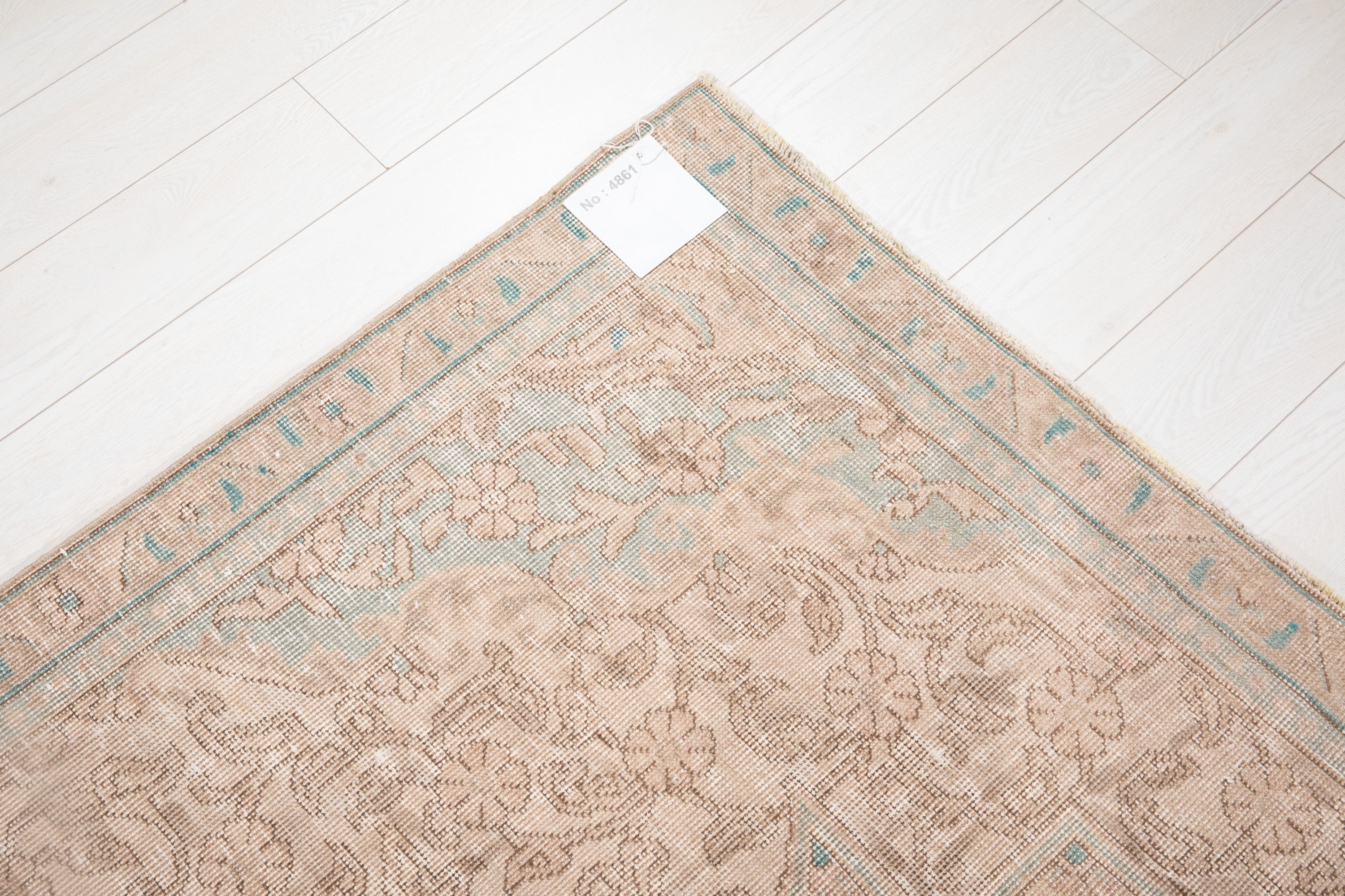 Hand-Knotted Vintage Large Wool Area Rug Faded – 10' 5" x 7' 5" (317 x 226 cm) - Yasi & Fara
