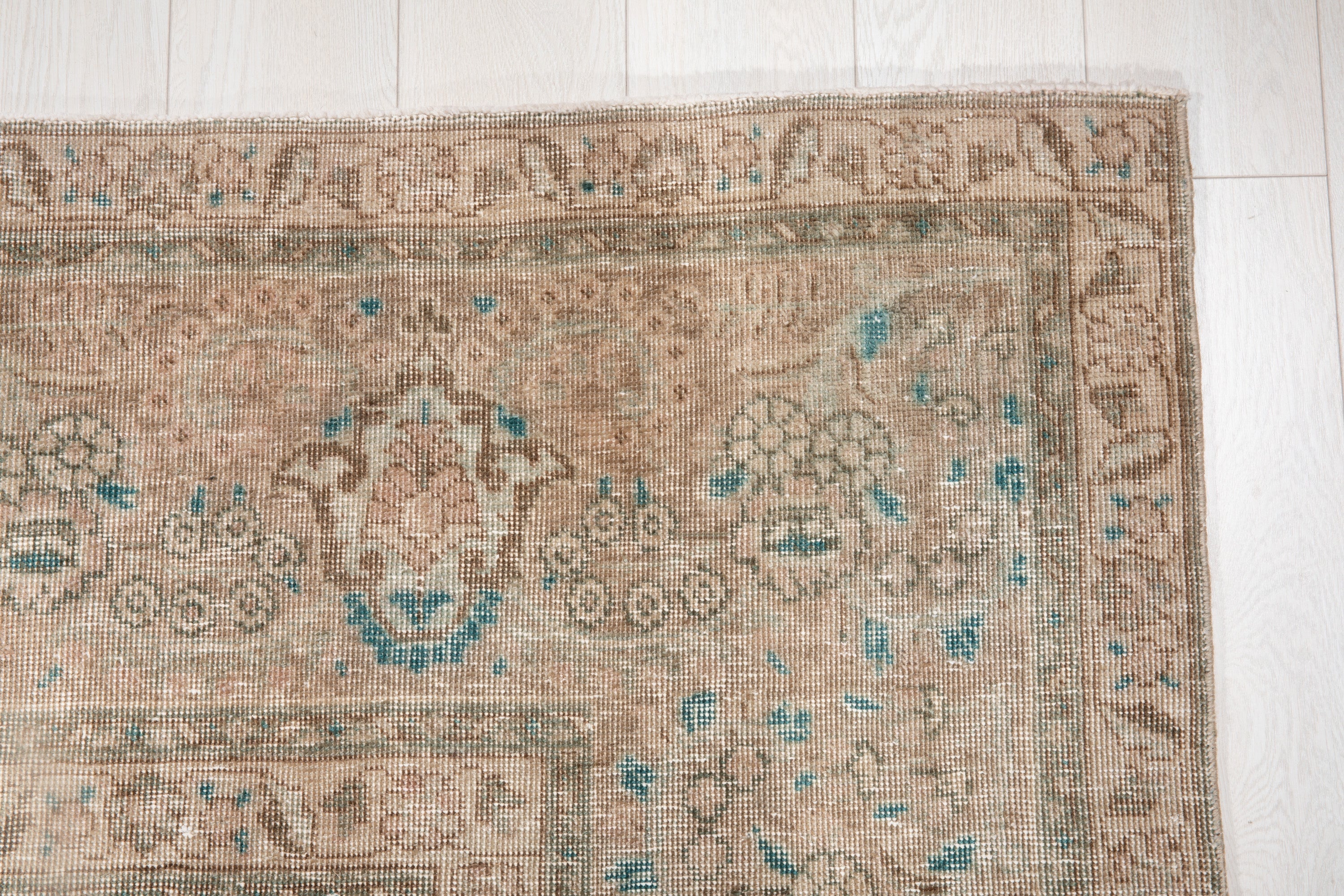 Hand-Knotted Vintage Large Wool Area Rug Faded – 12' 9" x 9' 5" (390 x 286 cm) - Yasi & Fara