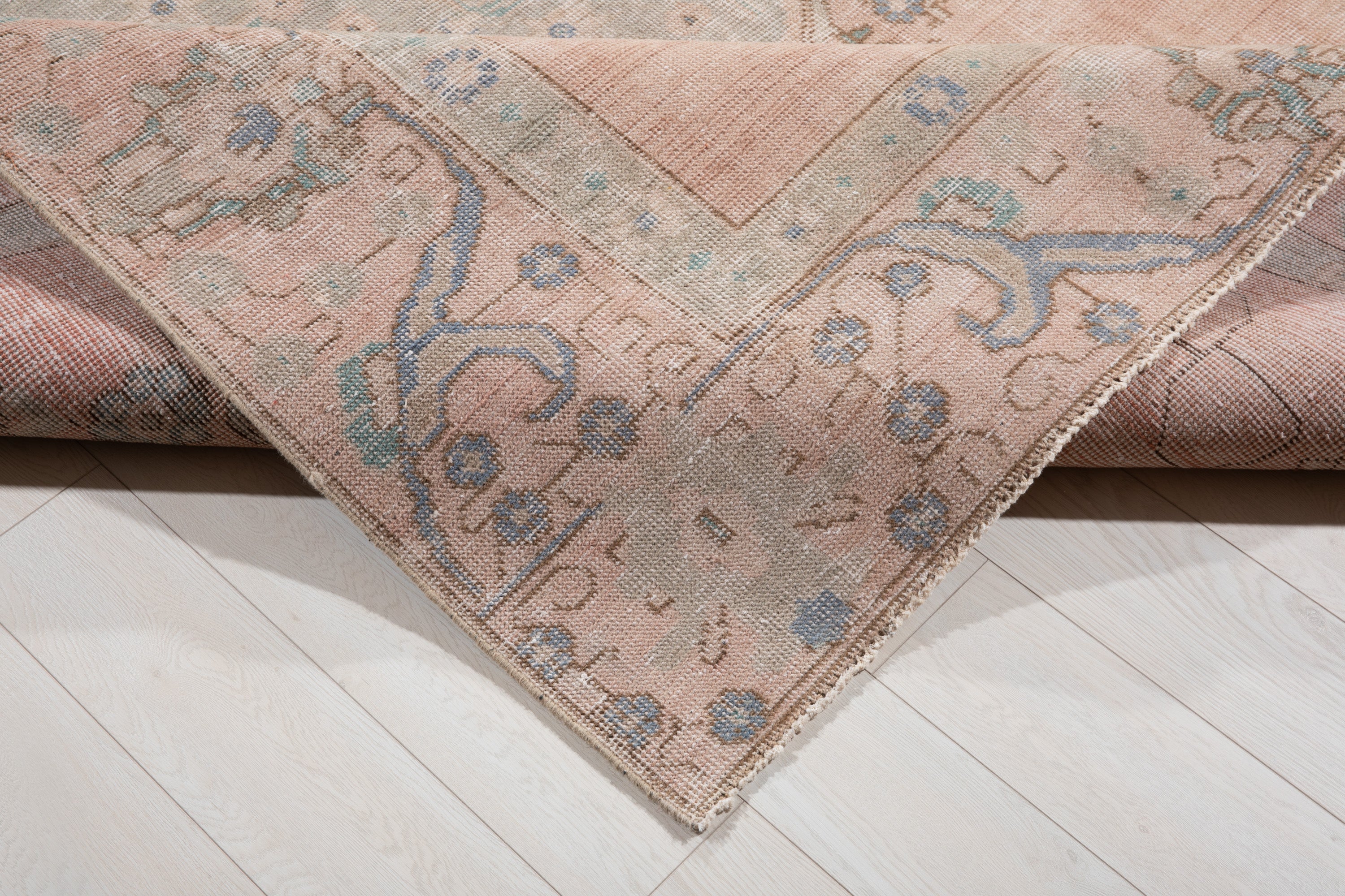 Hand-Knotted Vintage Large Wool Area Rug Faded – 12' 2" x 9' (370 x 274 cm) - Yasi & Fara