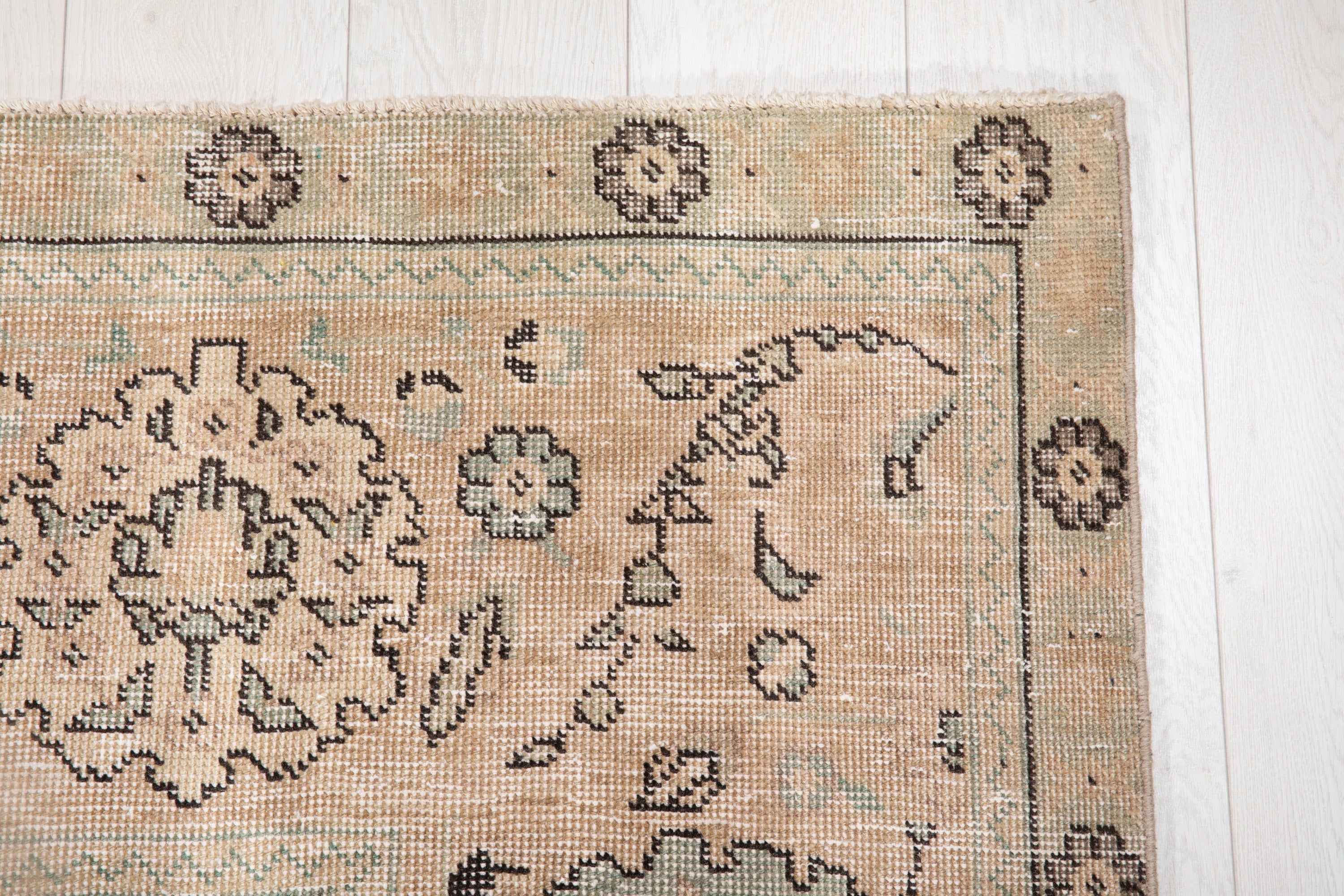 Hand-Knotted Vintage Large Wool Area Rug Faded – 12' 9" x 9' 2" (390 x 281 cm) - Yasi & Fara