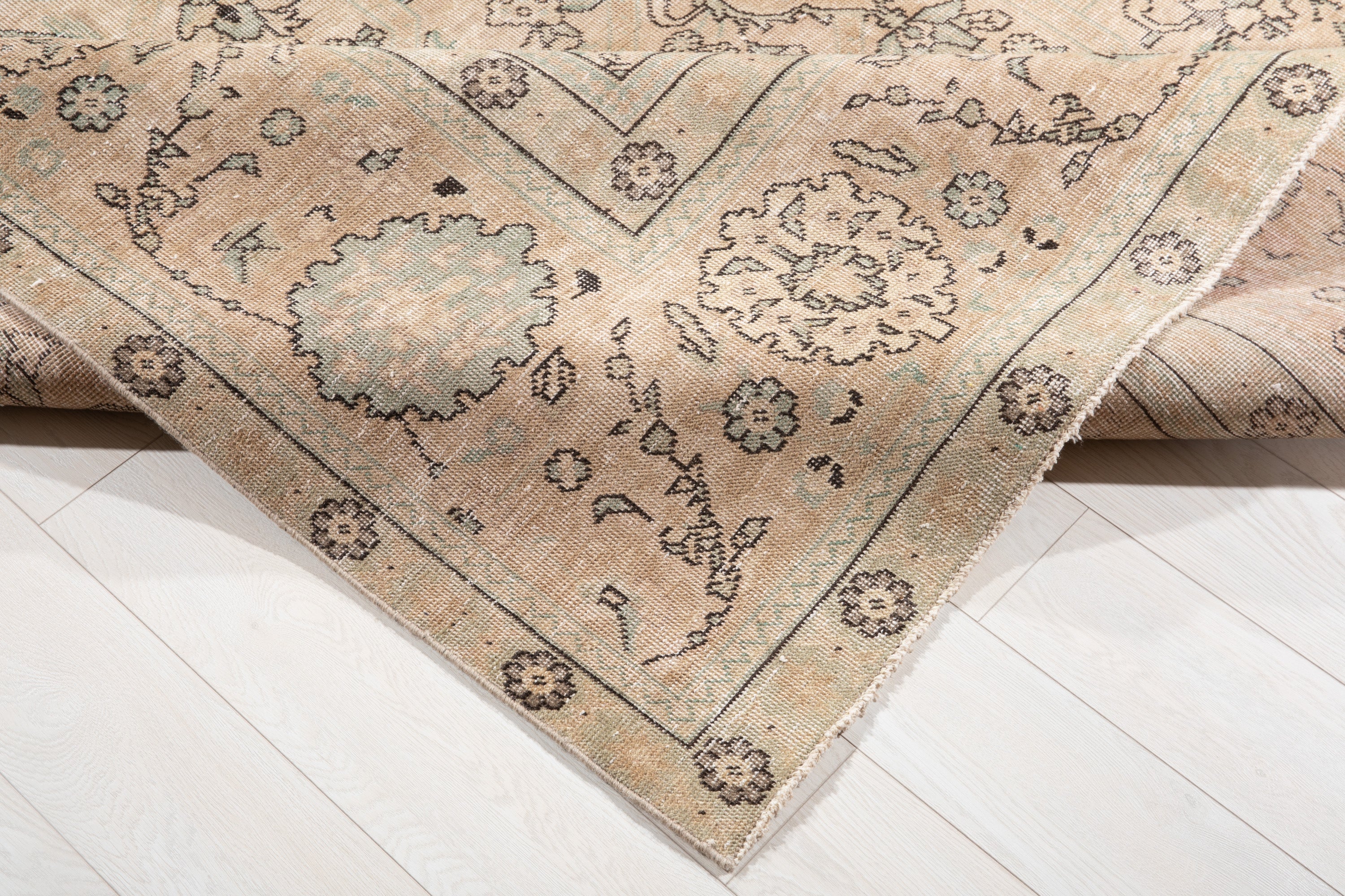 Hand-Knotted Vintage Large Wool Area Rug Faded – 12' 9" x 9' 2" (390 x 281 cm) - Yasi & Fara