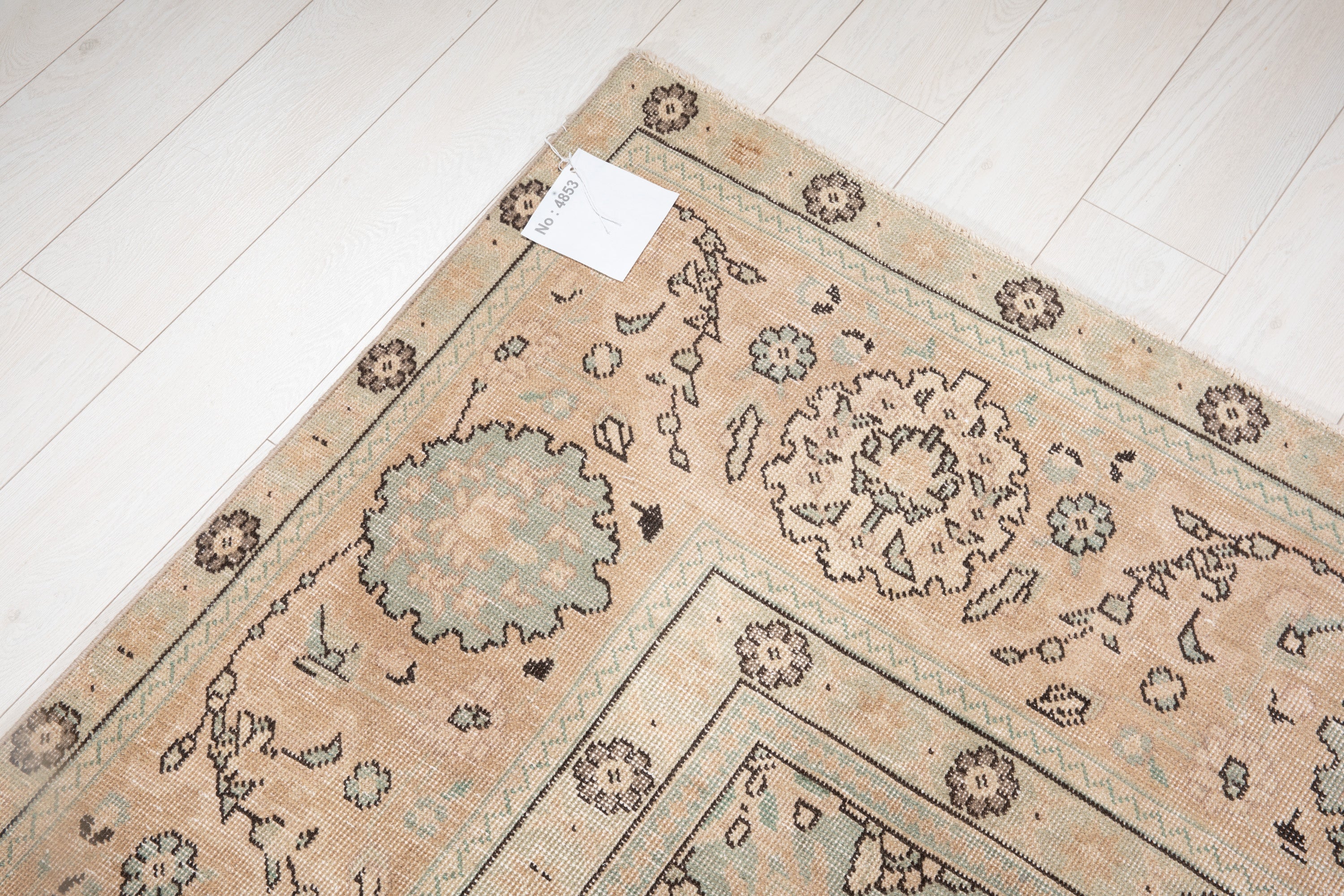 Hand-Knotted Vintage Large Wool Area Rug Faded – 12' 9" x 9' 2" (390 x 281 cm) - Yasi & Fara