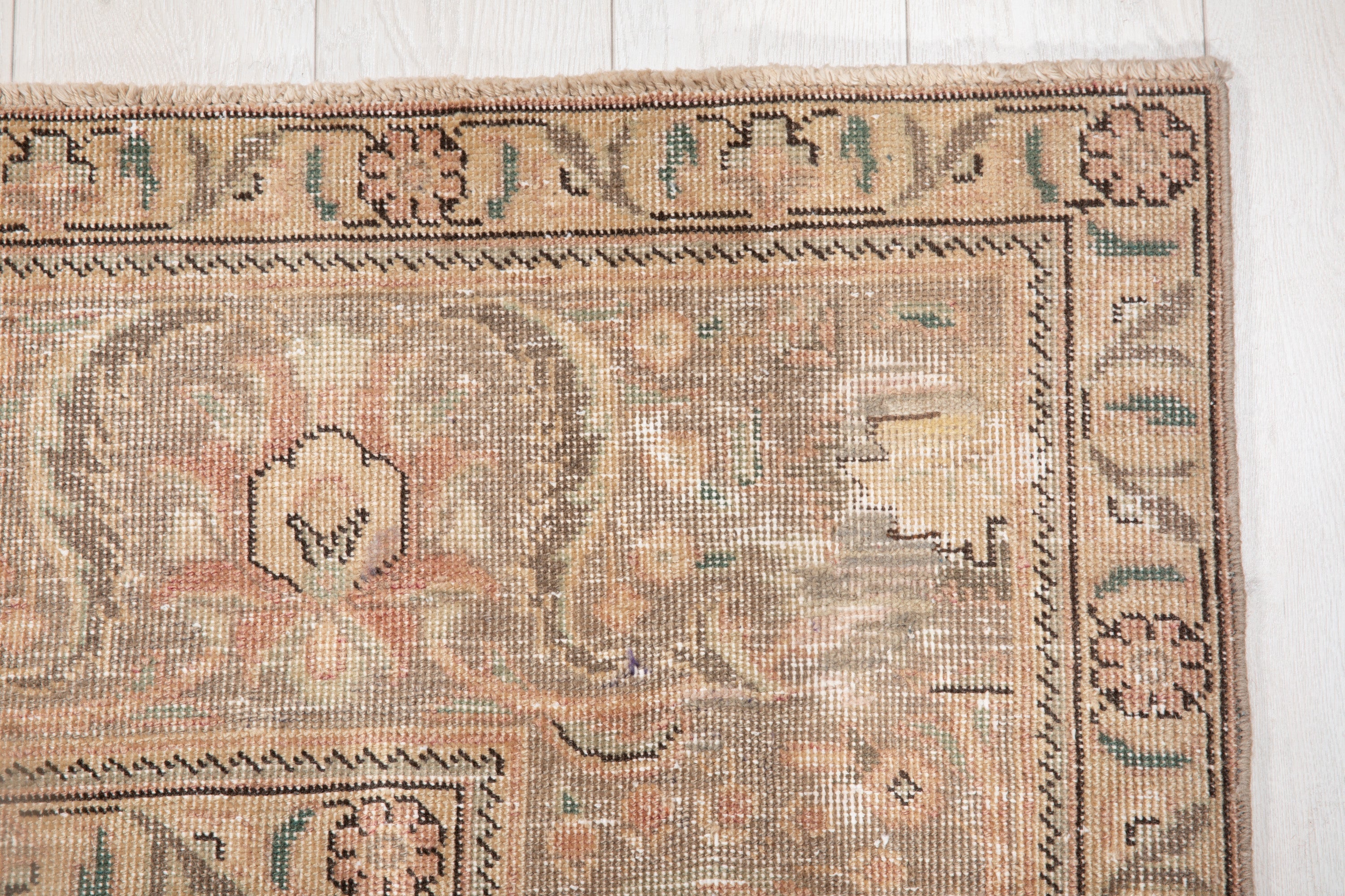Hand-Knotted Vintage Large Wool Area Rug Faded – 12' 6" x 9' 6" (382 x 291 cm) - Yasi & Fara