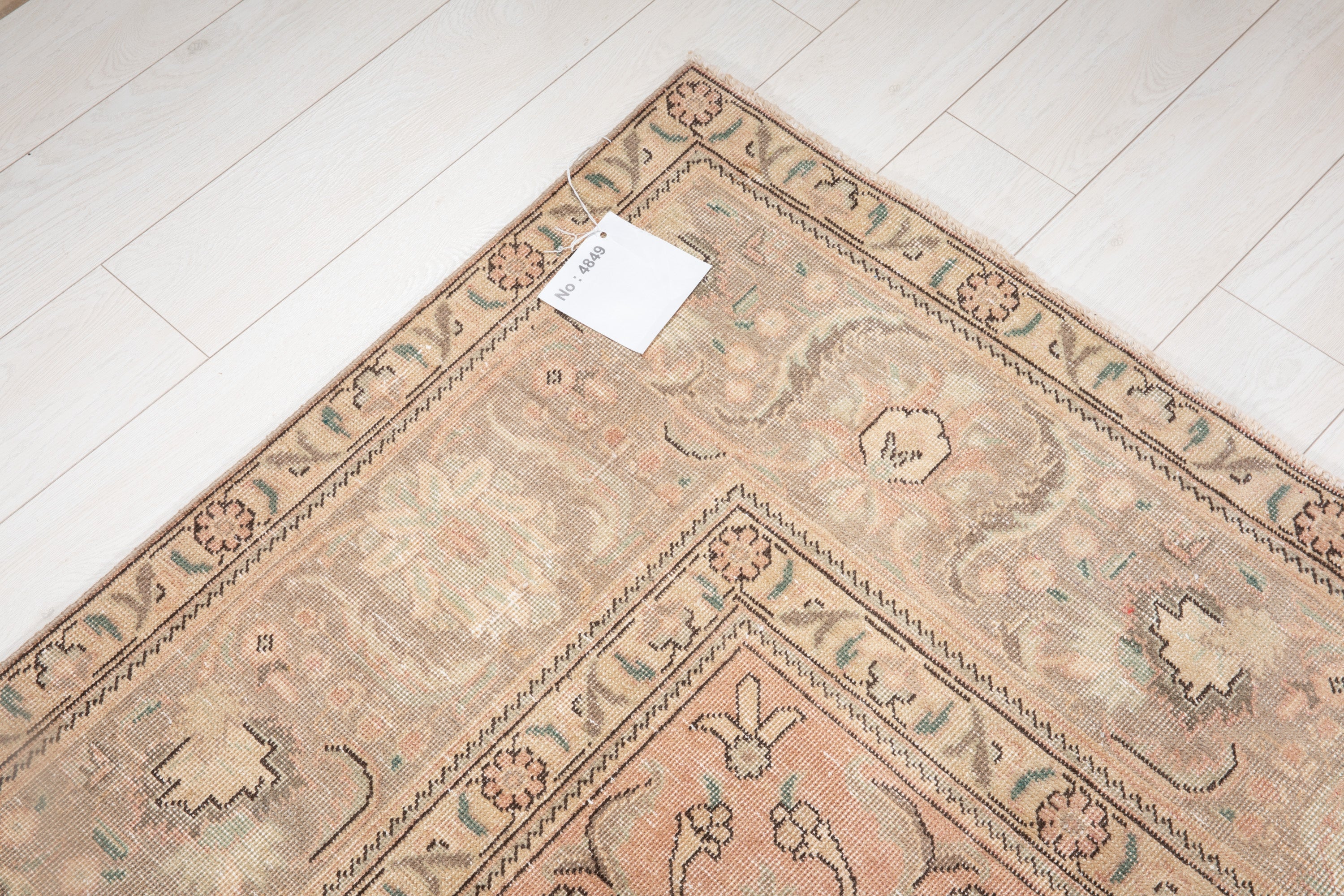 Hand-Knotted Vintage Large Wool Area Rug Faded – 12' 6" x 9' 6" (382 x 291 cm) - Yasi & Fara