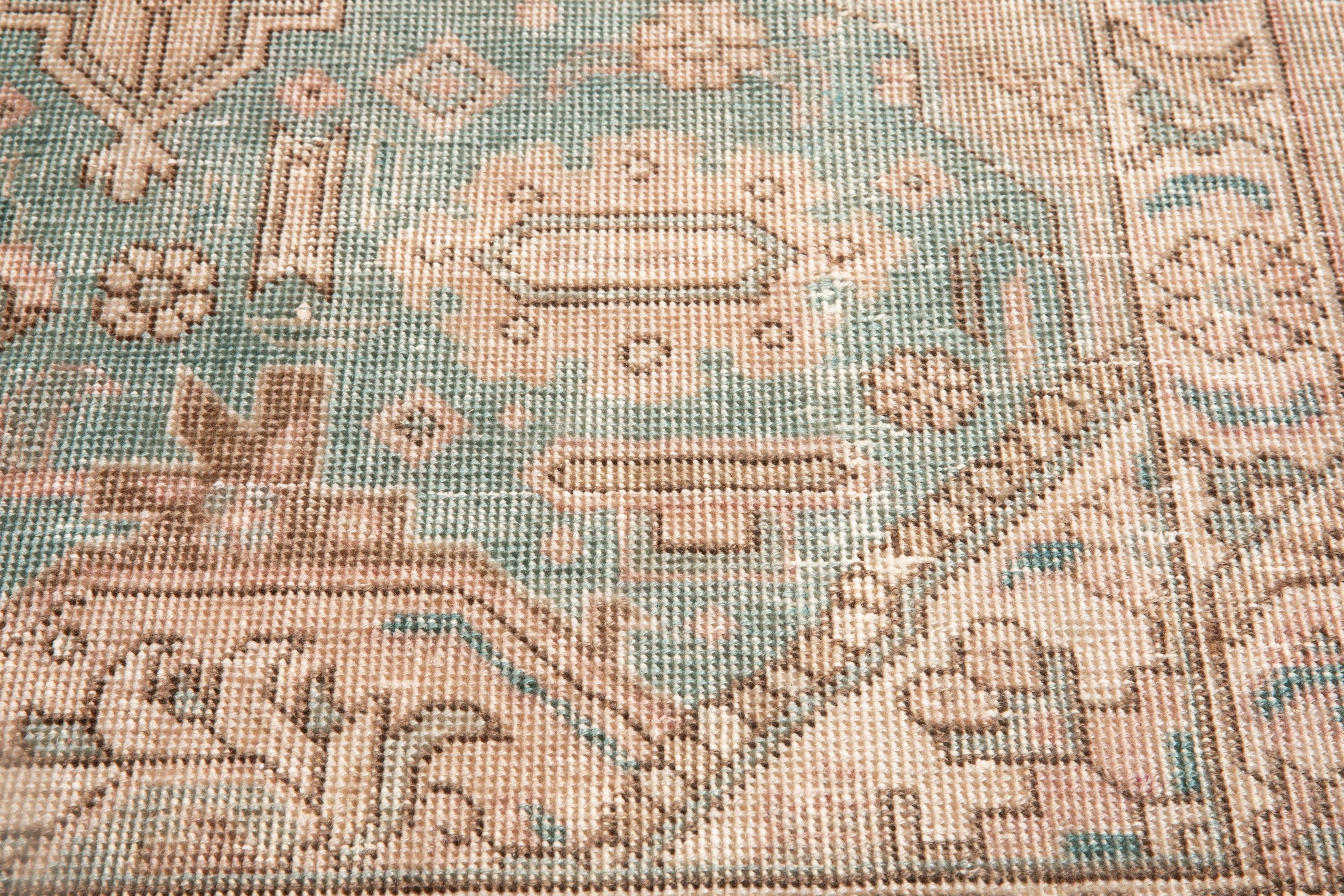 Hand-Knotted Vintage Large Wool Area Rug Faded – 12' 2" x 9' 1" (371 x 278 cm) - Yasi & Fara