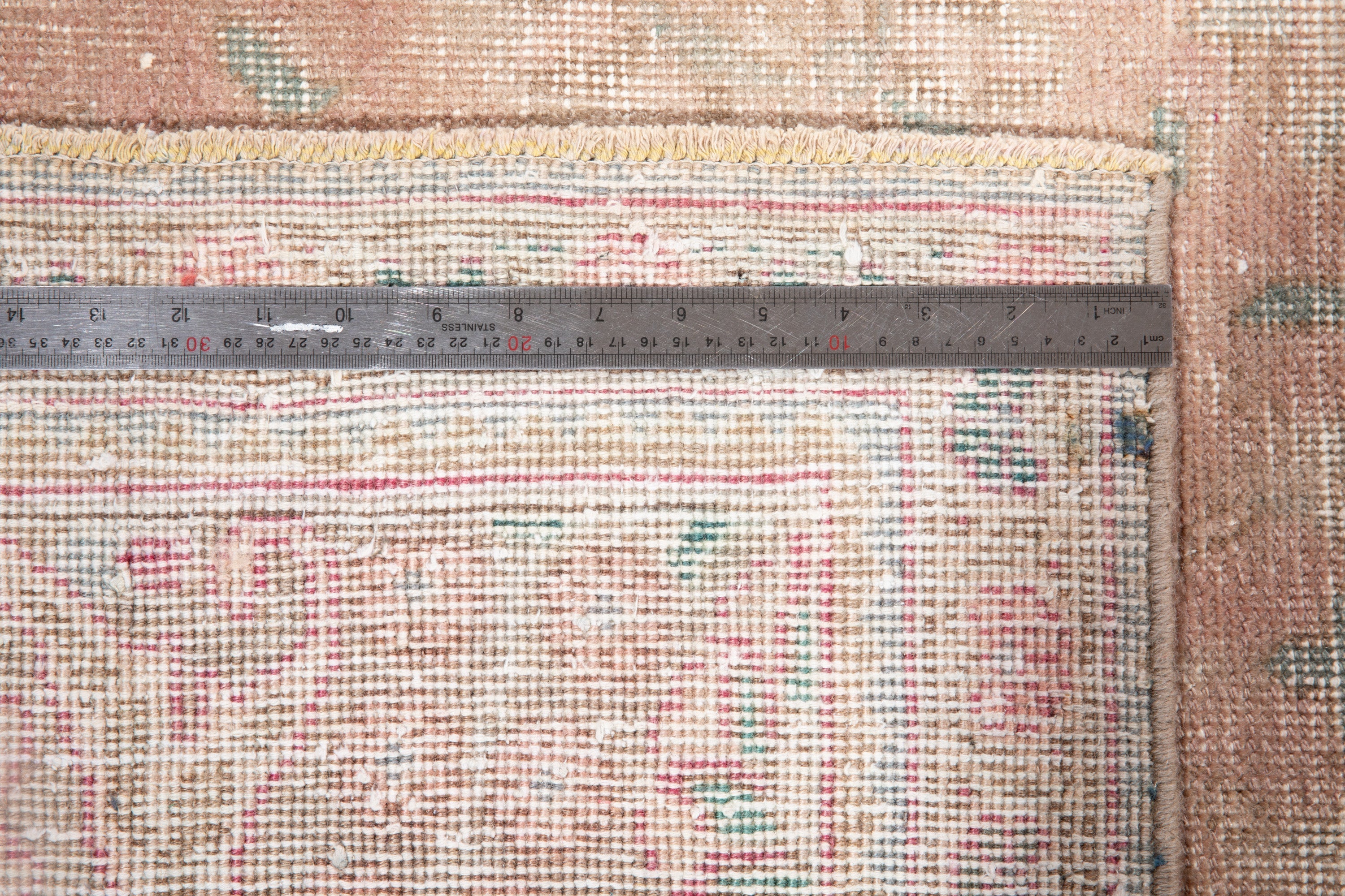 Hand-Knotted Vintage Large Wool Area Rug Faded – 12' 5" x 9' 3" (378 x 282 cm) - Yasi & Fara