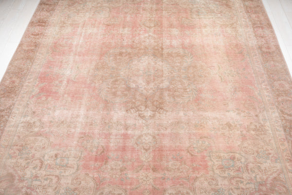 11' 2" x 8' 10" Excellent Hand-Knotted Antique Faded Area Rug