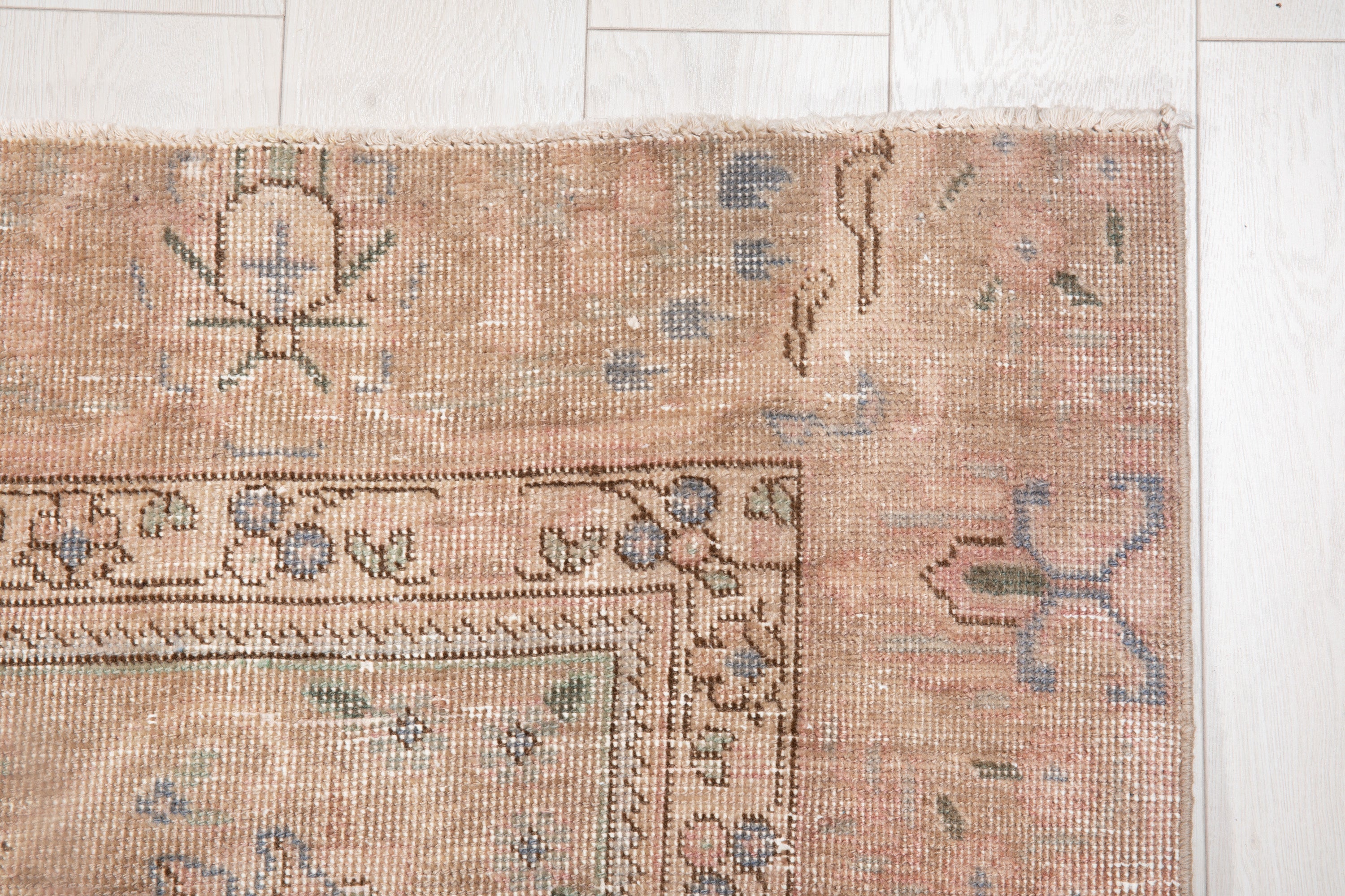 Hand-Knotted Vintage Large Wool Area Rug Faded – 11' 9" x 8' 11" (359 x 273 cm) - Yasi & Fara