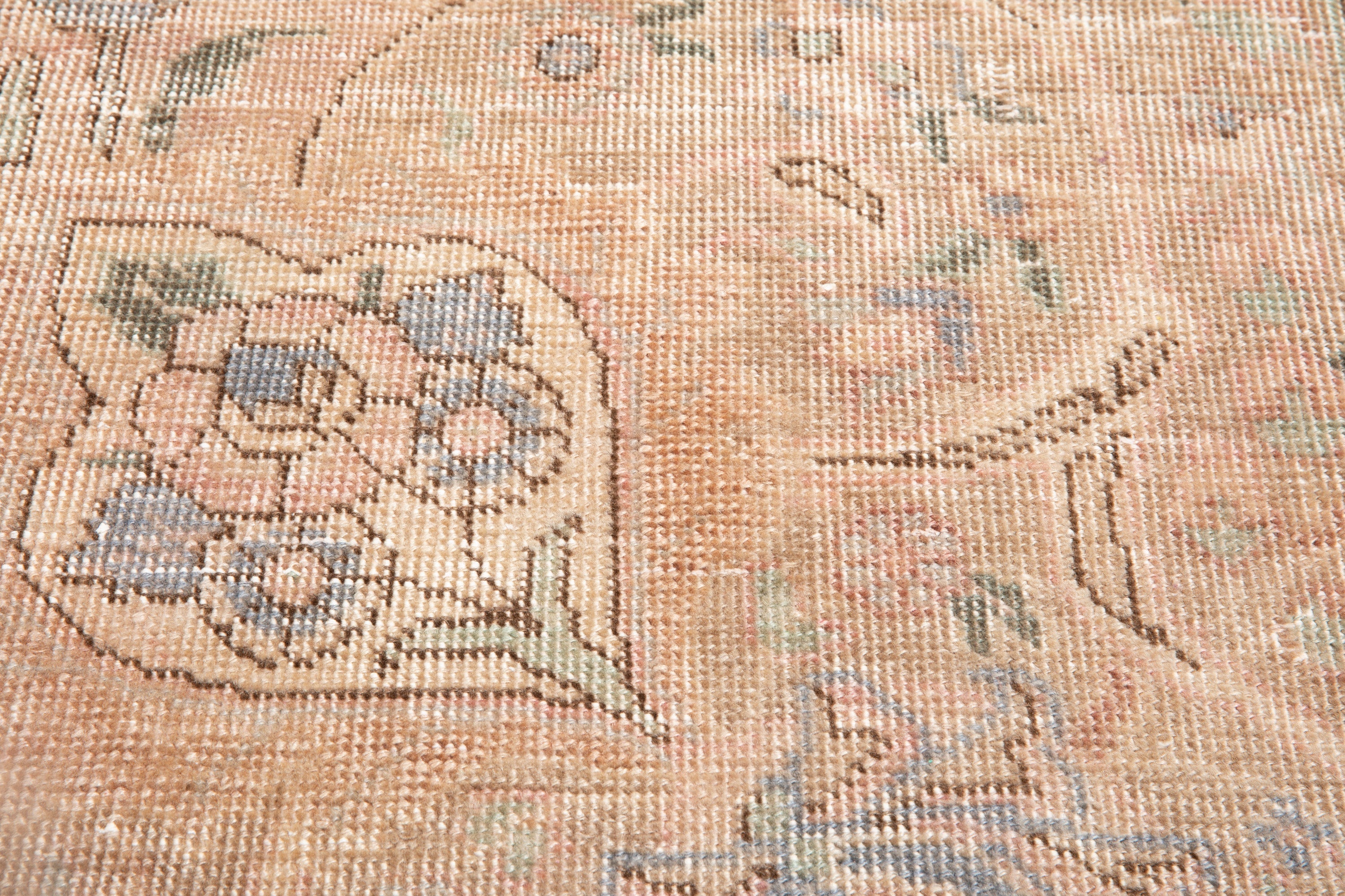 Hand-Knotted Vintage Large Wool Area Rug Faded – 11' 9" x 8' 11" (359 x 273 cm) - Yasi & Fara