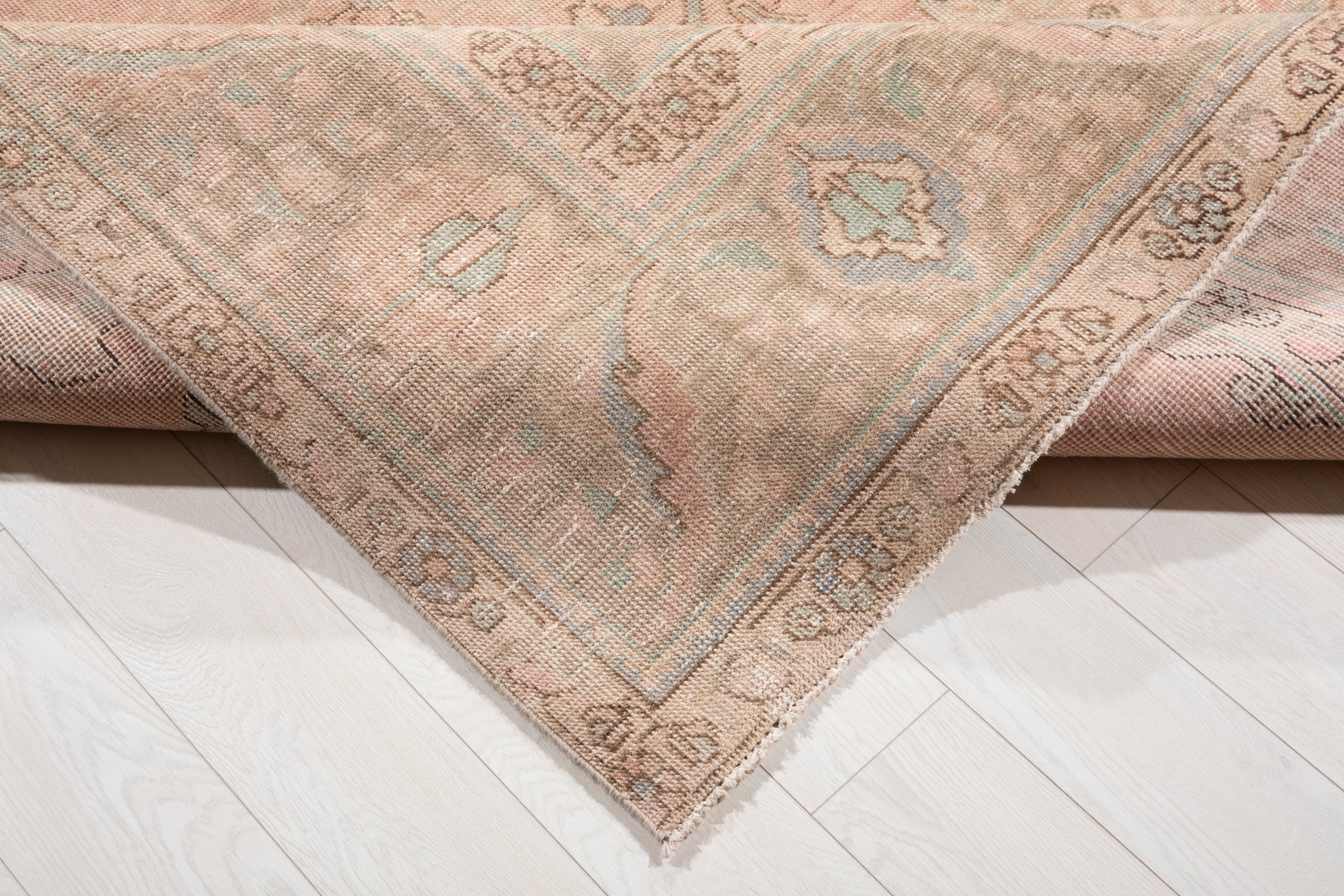 Hand-Knotted Vintage Large Wool Area Rug Faded – 12' 6" x 9' 7" (380 x 293 cm) - Yasi & Fara