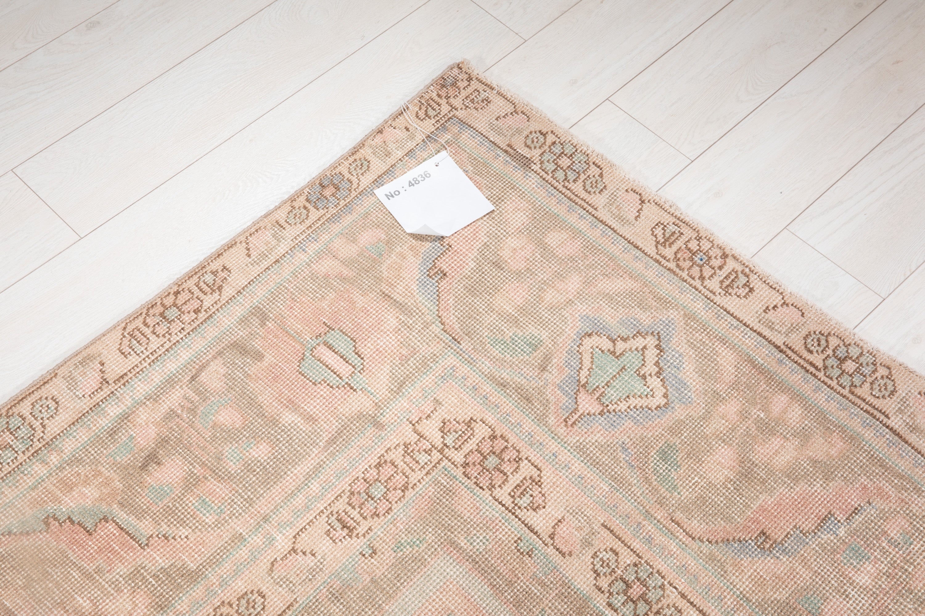 Hand-Knotted Vintage Large Wool Area Rug Faded – 12' 6" x 9' 7" (380 x 293 cm) - Yasi & Fara