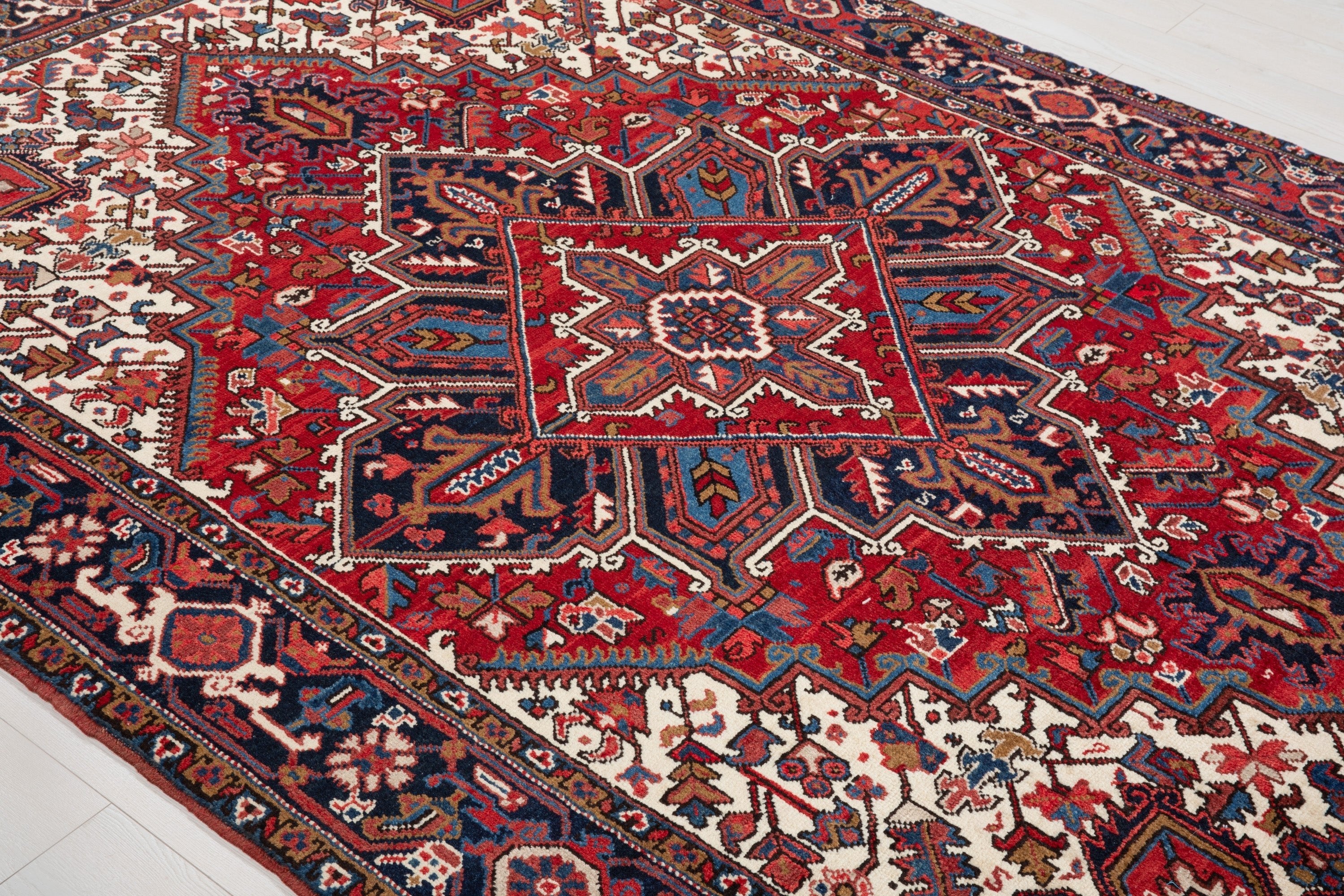 Hand-Knotted Vintage Wool Area Rug – 9' 1" x 6' 4" (278 x 193 cm) - Yasi & Fara