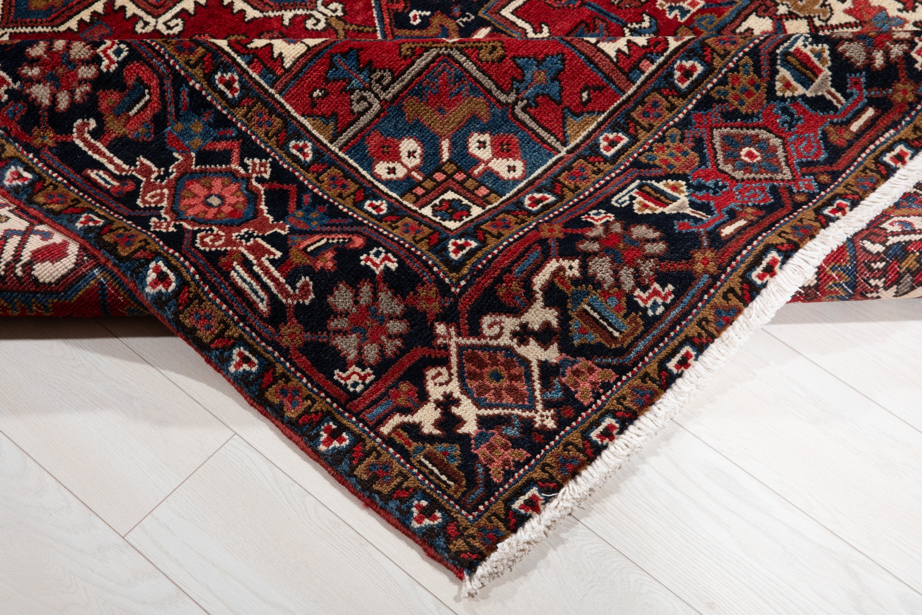 Hand-Knotted Vintage Wool Area Rug – 9' 1" x 6' 4" (278 x 193 cm) - Yasi & Fara
