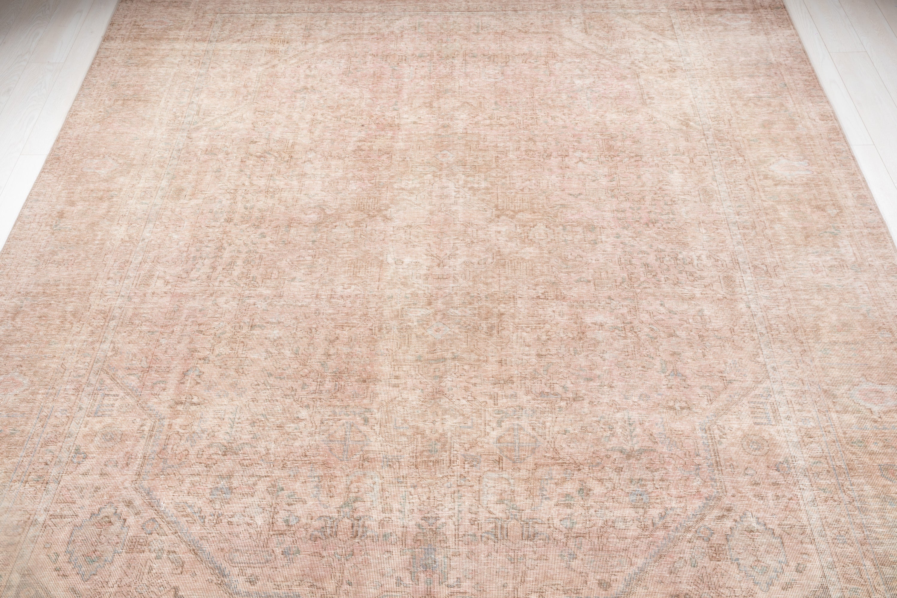 Hand-Knotted Vintage Large Wool Area Rug Faded – 12' 7" x 9' 4" (383 x 285 cm) - Yasi & Fara