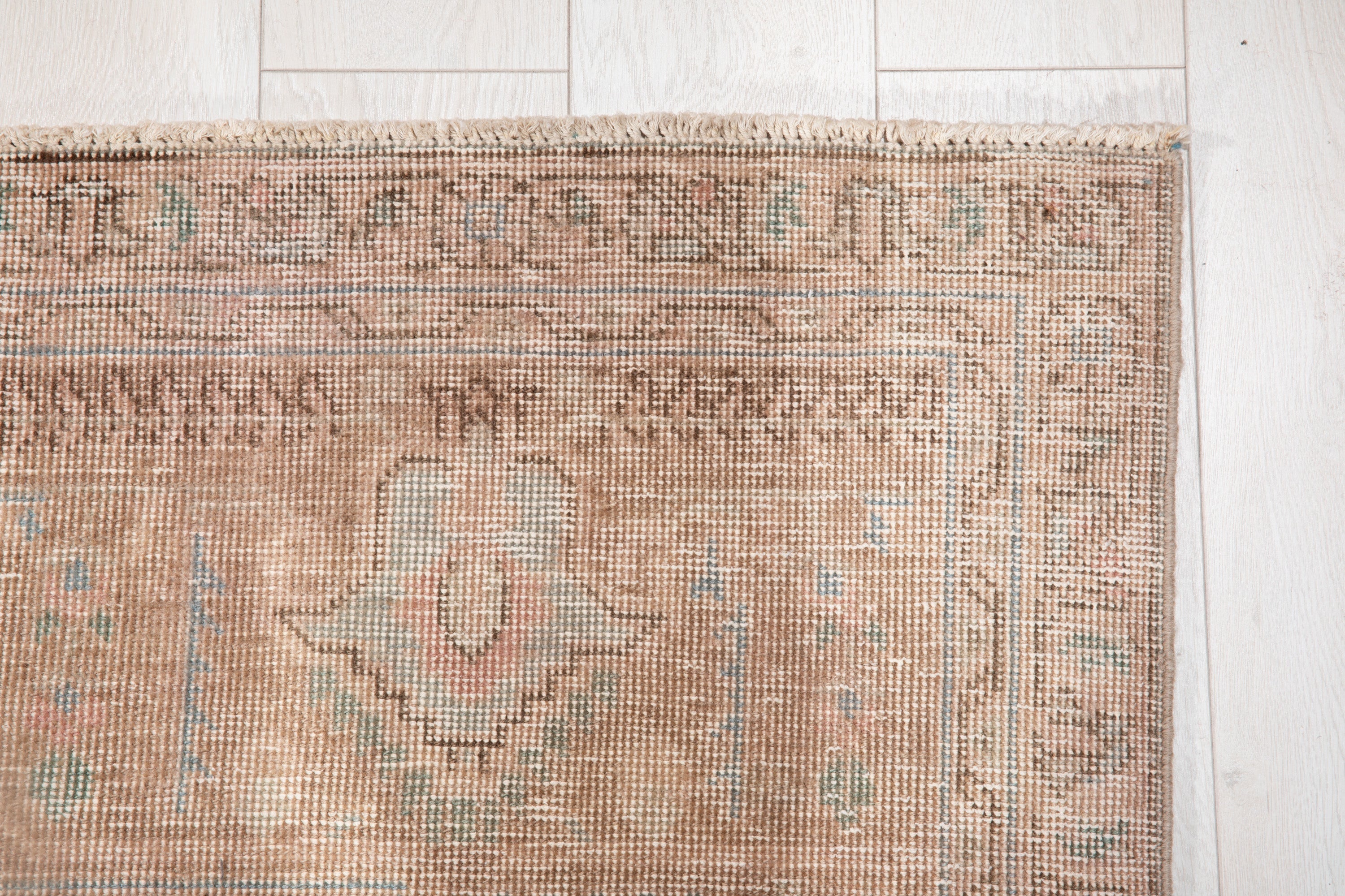 Hand-Knotted Vintage Large Wool Area Rug Faded – 12' 7" x 9' 4" (383 x 285 cm) - Yasi & Fara