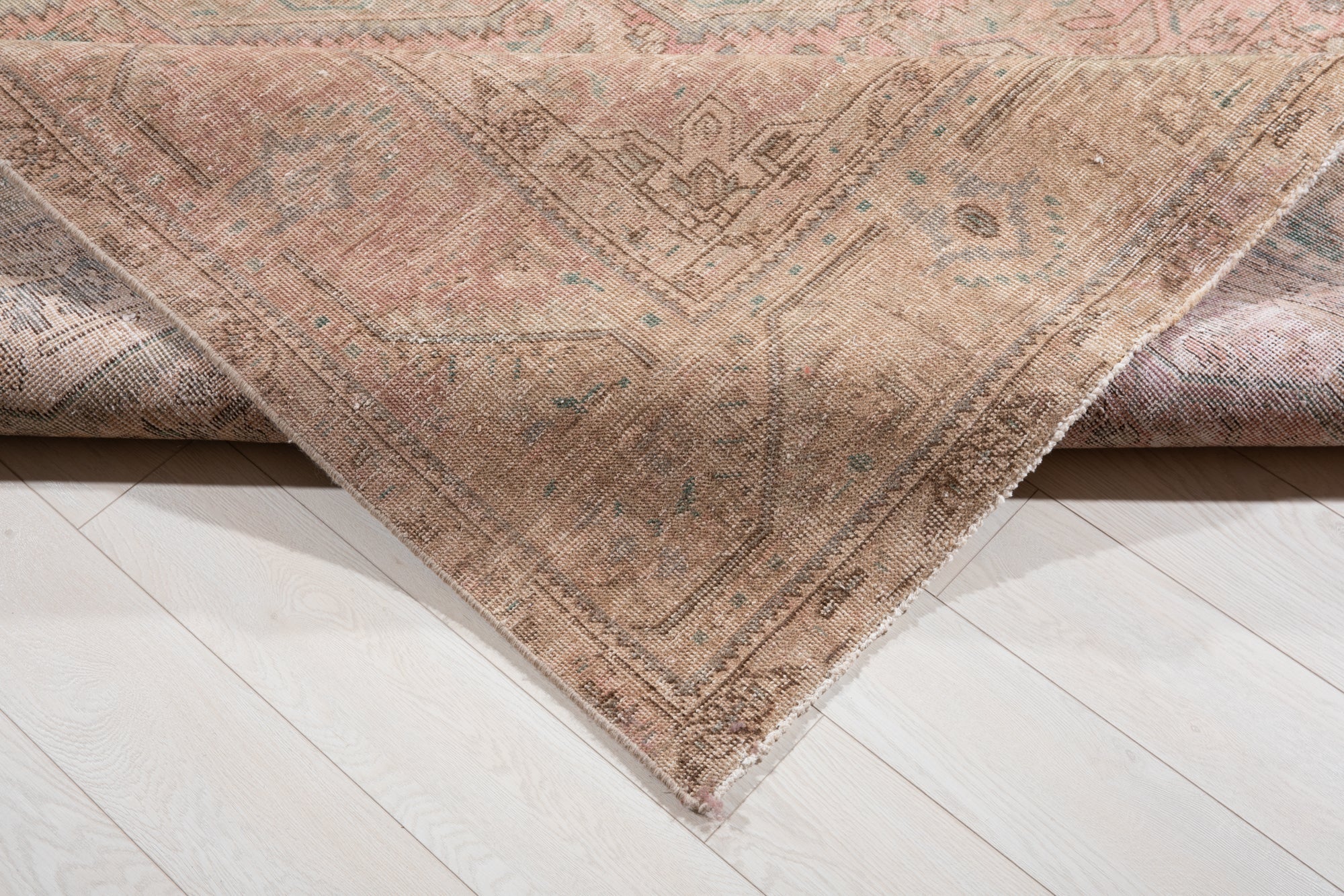 Hand-Knotted Vintage Large Wool Area Rug Faded – 12' 9" x 9' 10" (389 x 300 cm) - Yasi & Fara