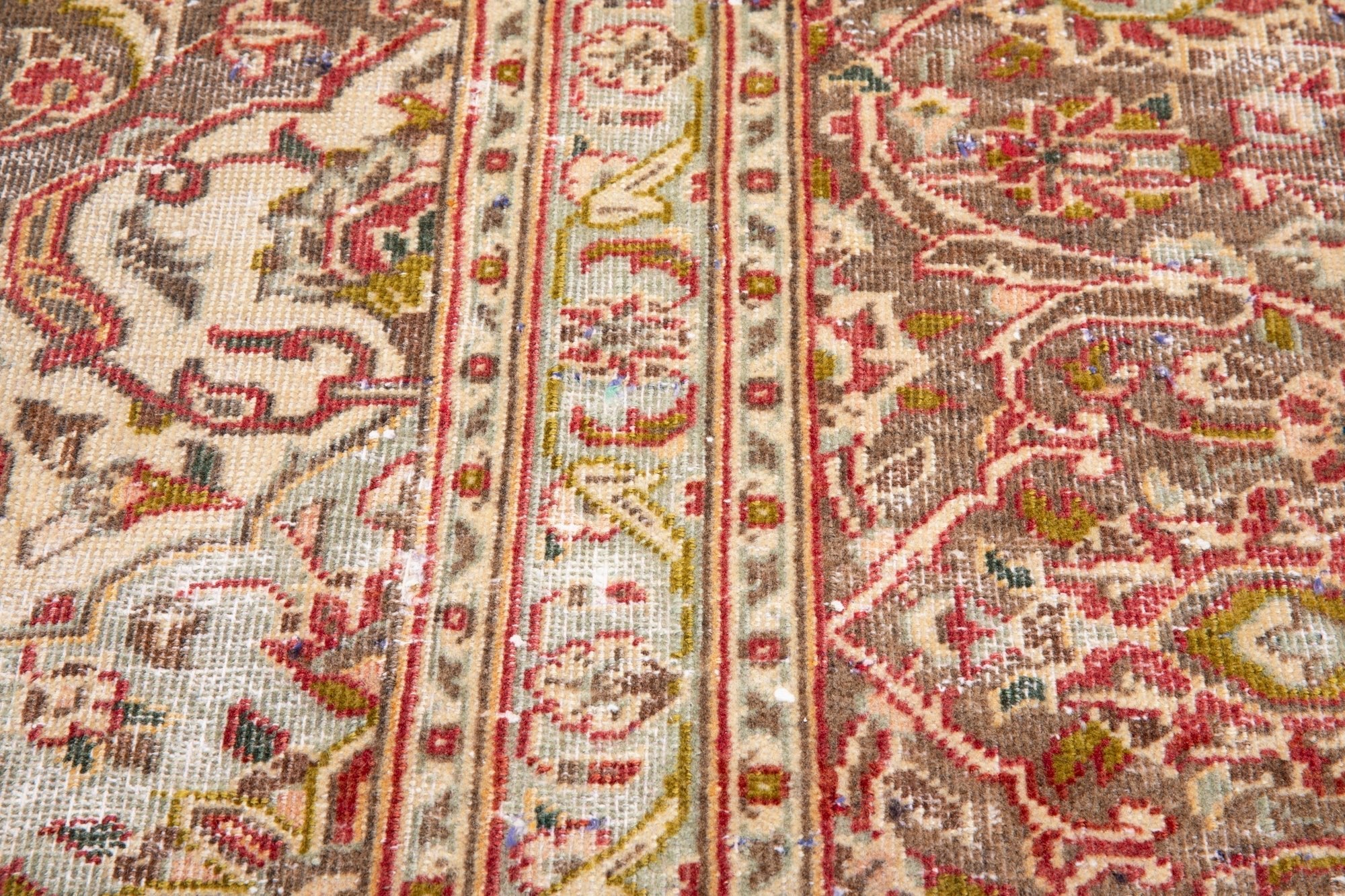 Hand-Knotted Vintage Large Wool Area Rug Faded – 10' 9" x 7' 10" (329 x 240 cm) - Yasi & Fara
