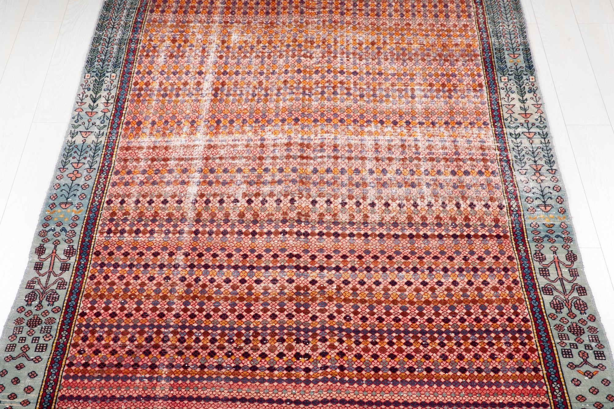 Hand-Knotted Vintage Wool Area Rug – 13' 3" x 5' 2" (404 x 159 cm) - Yasi & Fara
