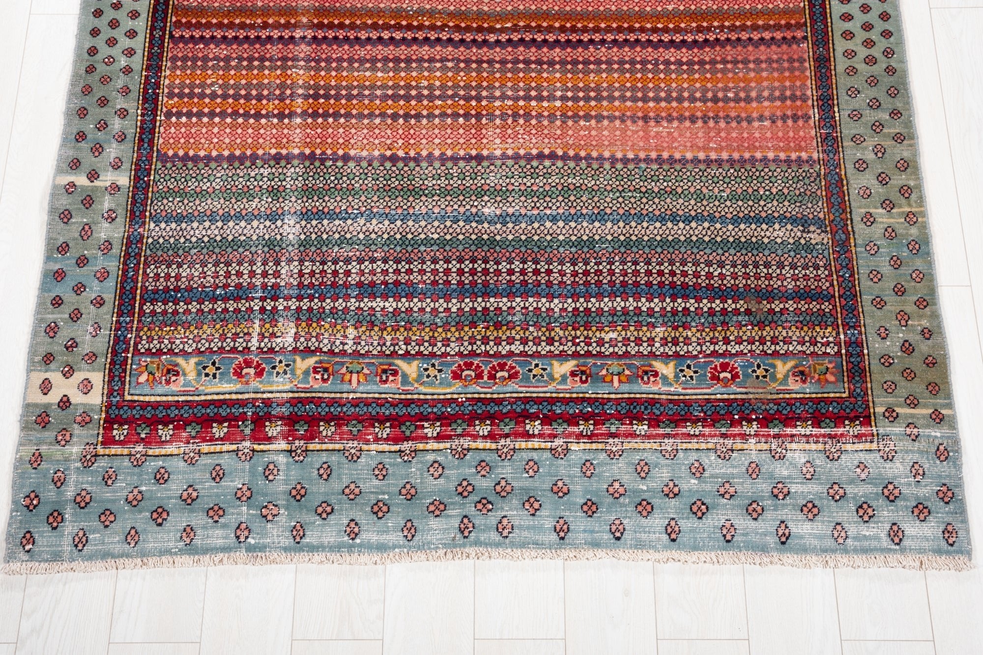 Hand-Knotted Vintage Wool Area Rug – 13' 3" x 5' 2" (404 x 159 cm) - Yasi & Fara