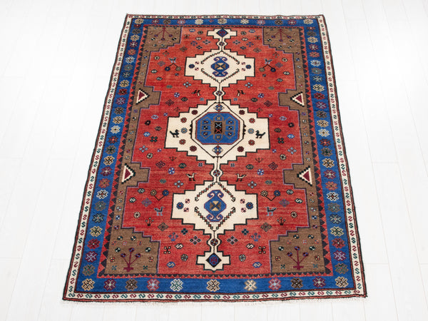 6' 7" x 4' 6" Excellent Hand-Knotted Collectible Tribal Rug