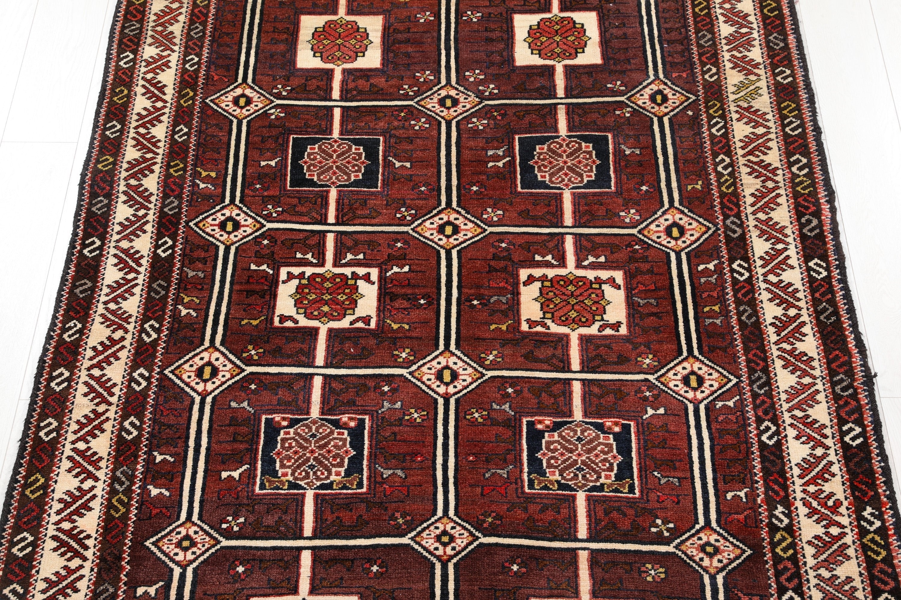 Hand-Knotted Vintage Wool Area Rug – 7' 1" x 4' 8" (215 x 142 cm) - Yasi & Fara