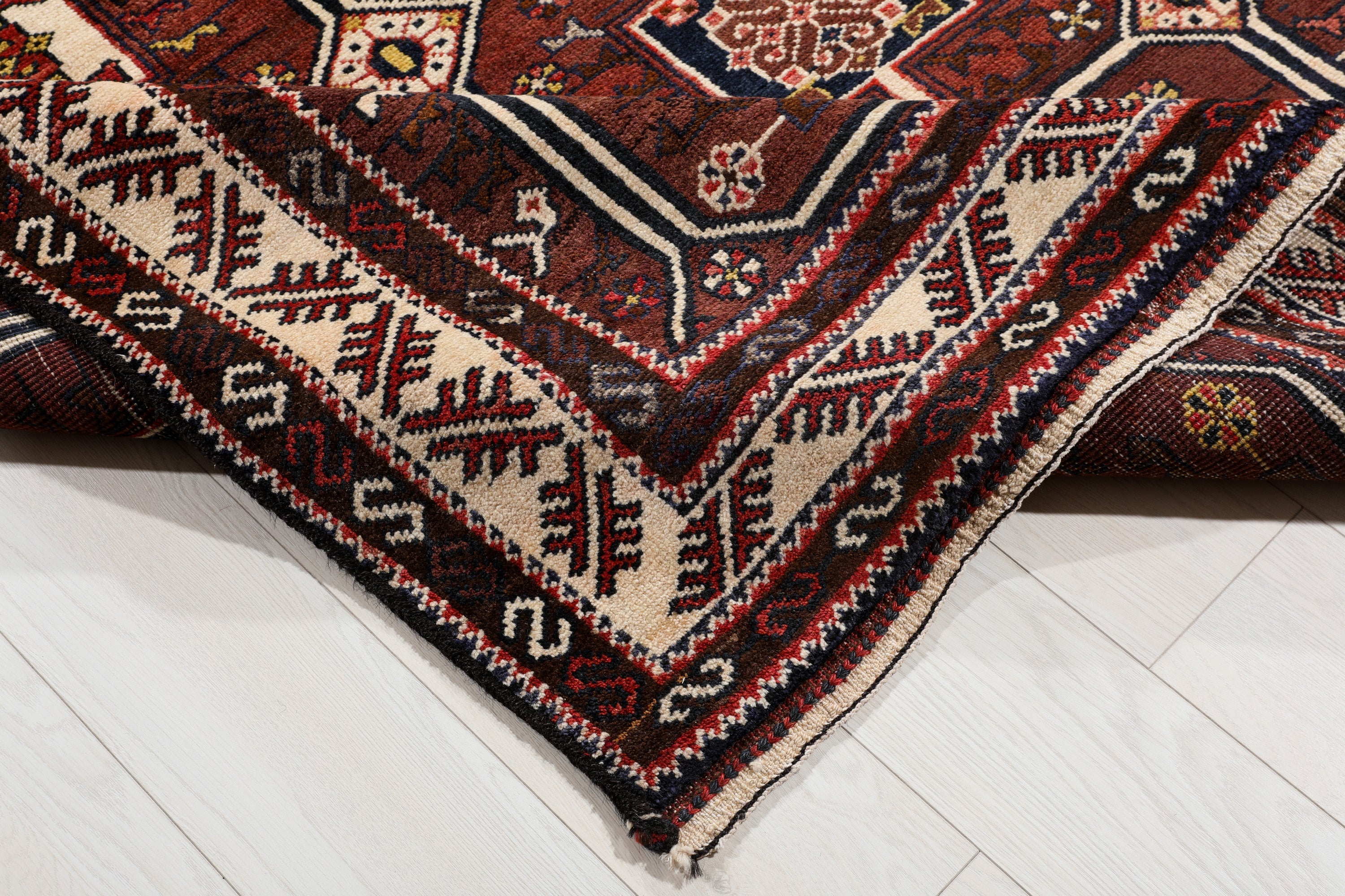 Hand-Knotted Vintage Wool Area Rug – 7' 1" x 4' 8" (215 x 142 cm) - Yasi & Fara