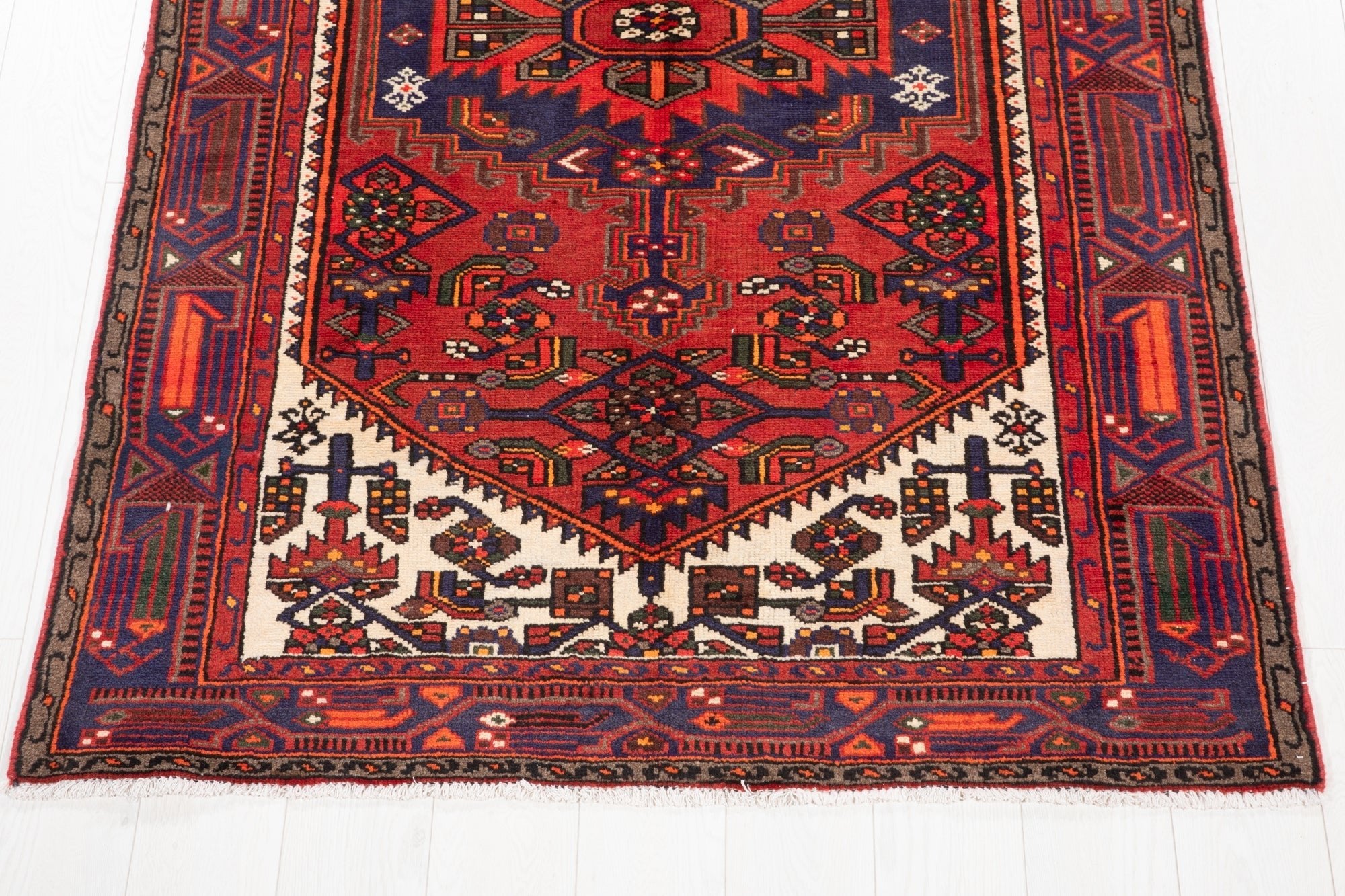 Hand-Knotted Vintage Wool Area Rug – 6' 6" x 4' 2" (198 x 127 cm) - Yasi & Fara