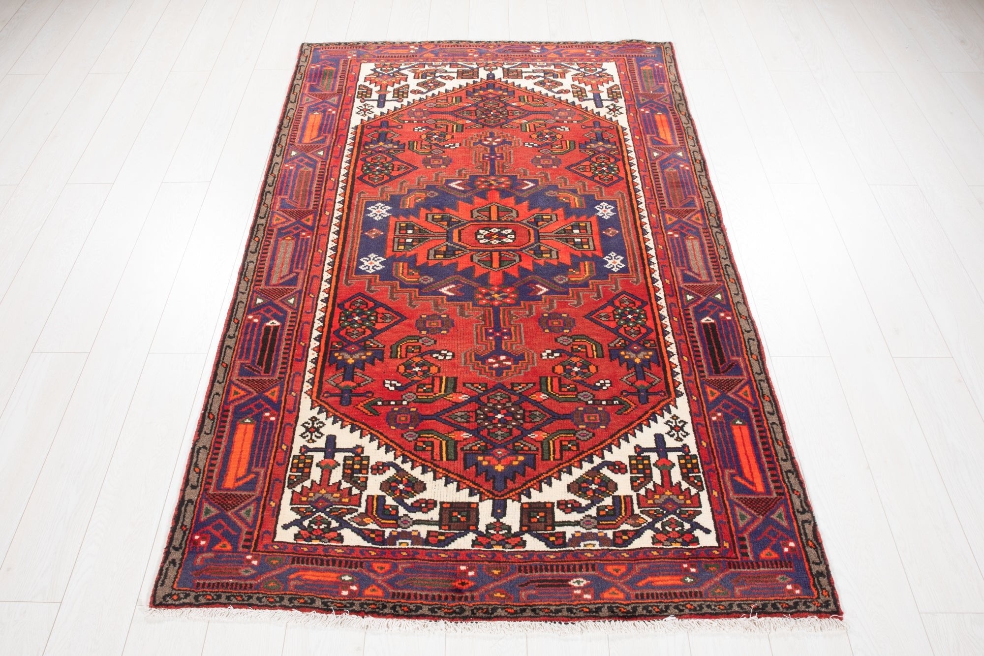 Hand-Knotted Vintage Wool Area Rug – 6' 6" x 4' 2" (198 x 127 cm) - Yasi & Fara