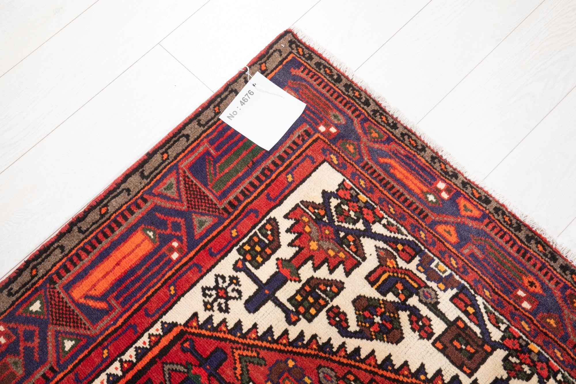 Hand-Knotted Vintage Wool Area Rug – 6' 6" x 4' 2" (198 x 127 cm) - Yasi & Fara