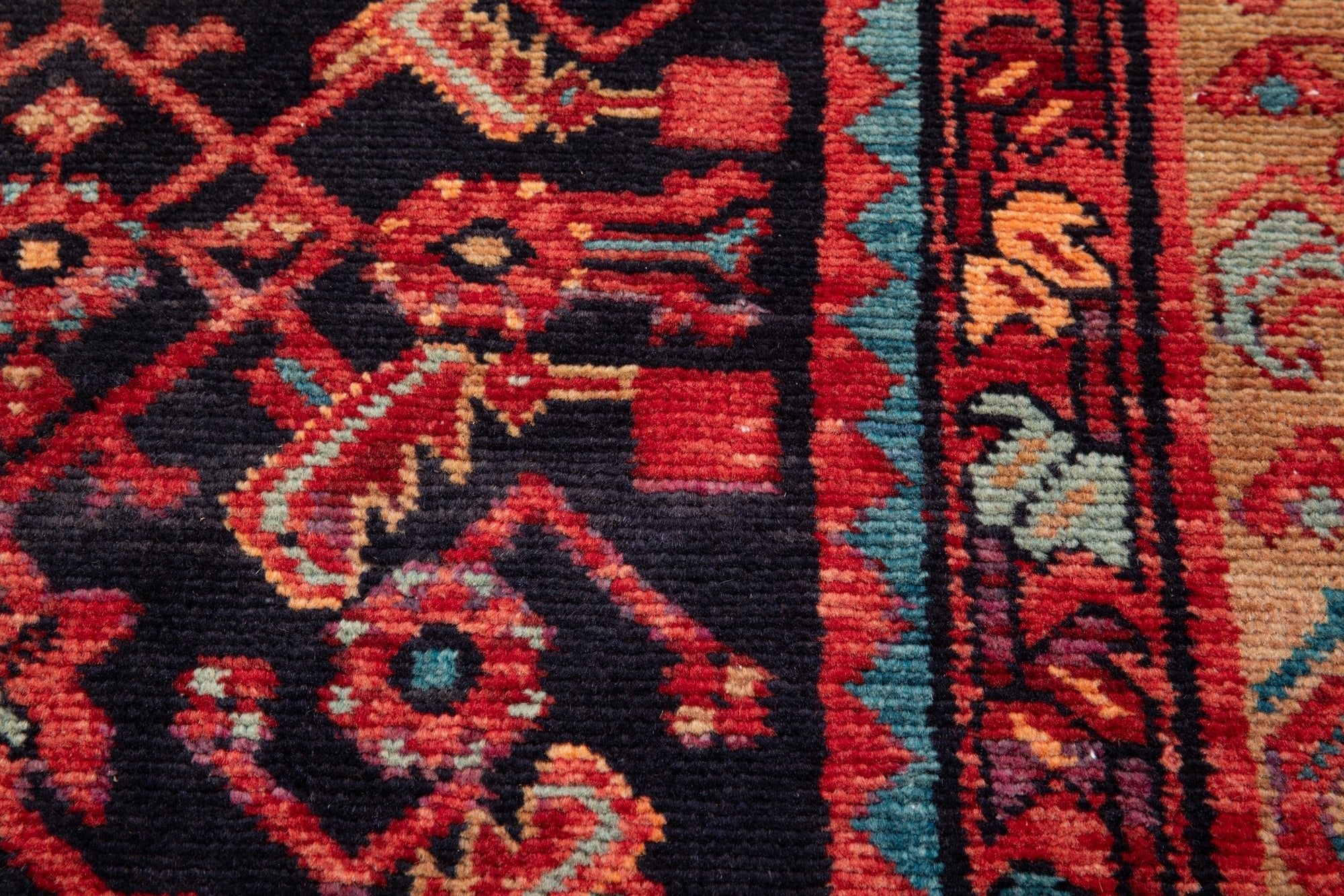 Hand-Knotted Vintage Wool Area Rug – 12' 9" x 5' (388 × 154 cm) - Yasi & Fara
