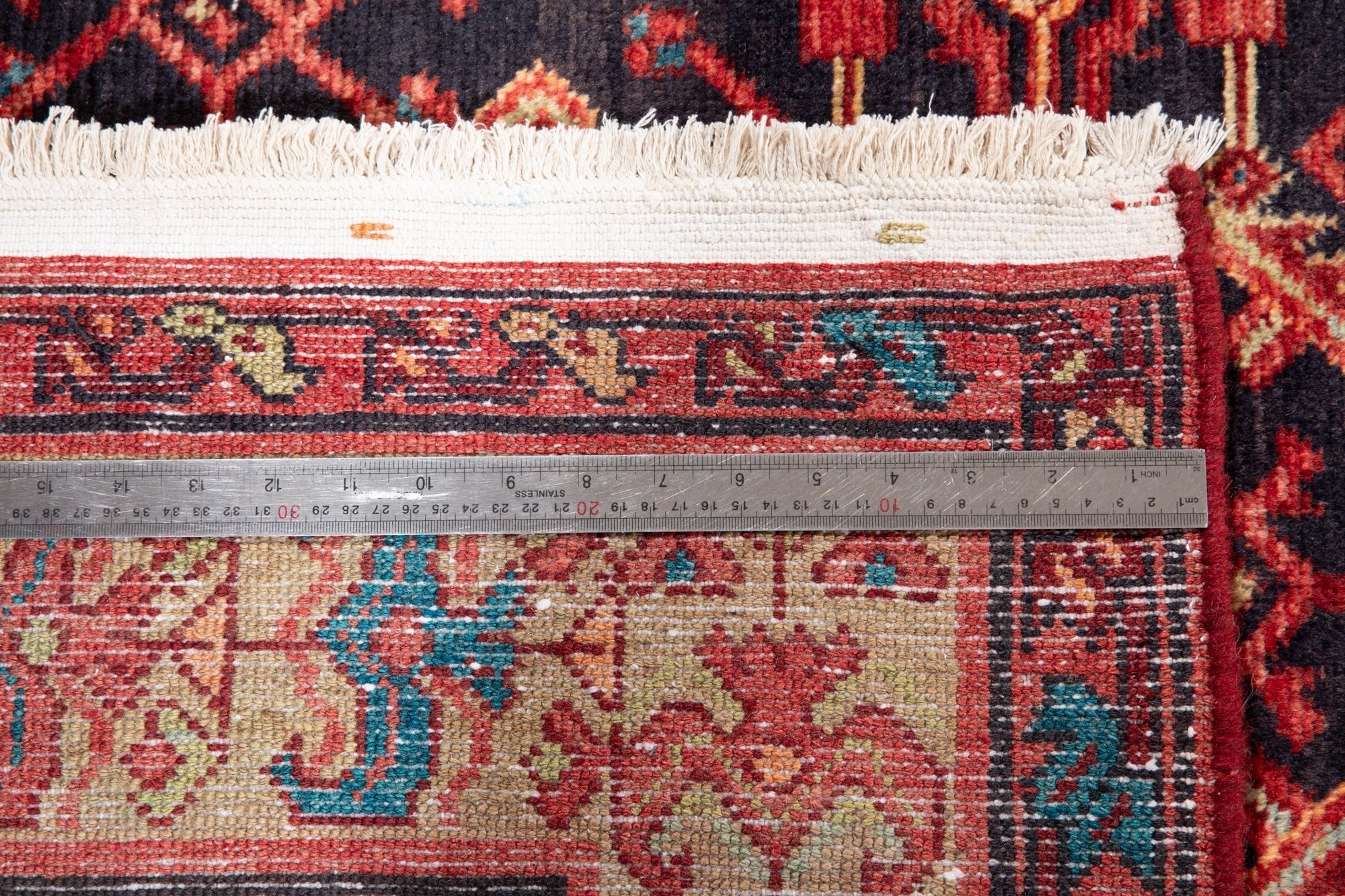 Hand-Knotted Vintage Wool Area Rug – 12' 9" x 5' (388 × 154 cm) - Yasi & Fara