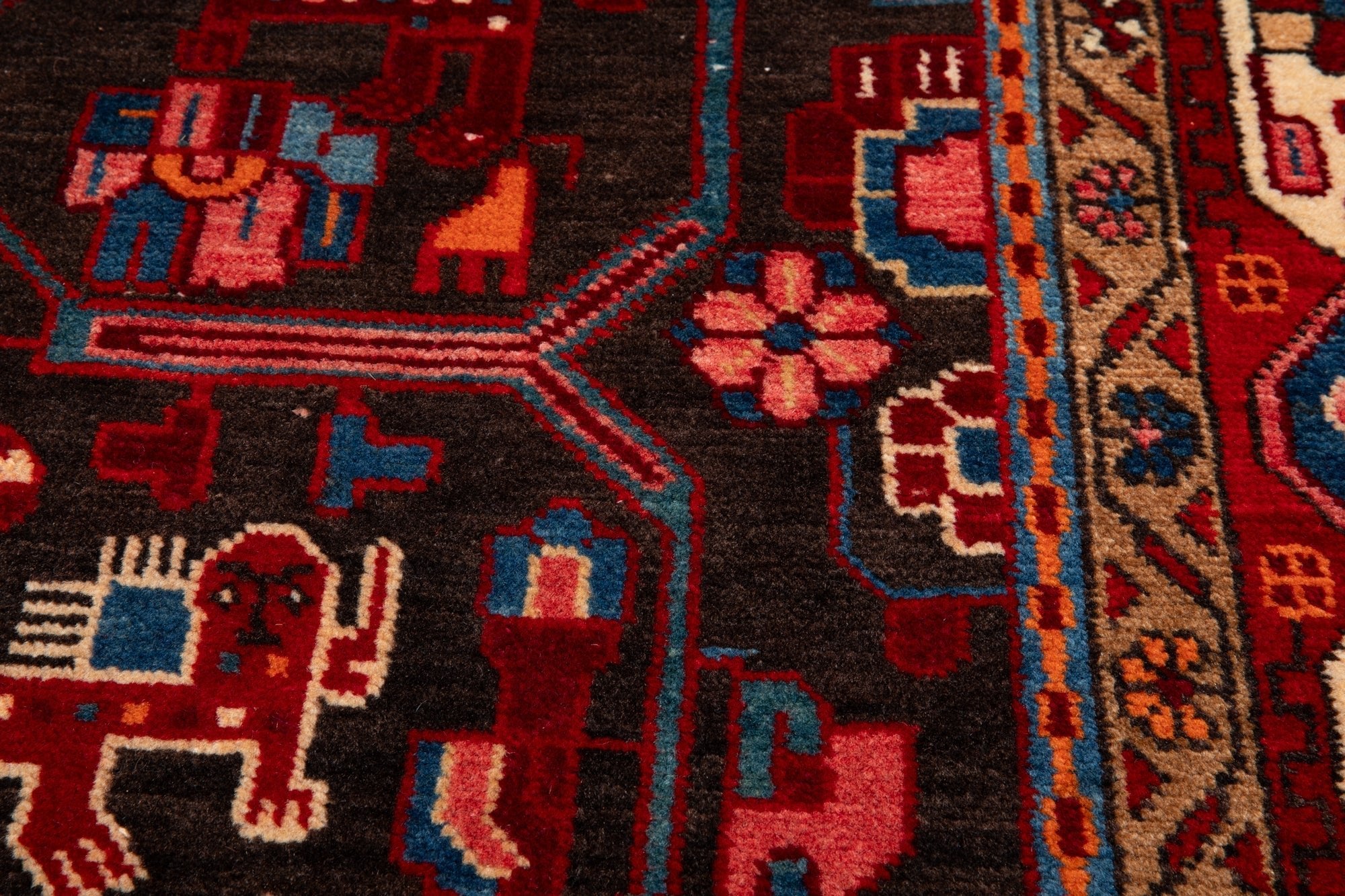 Hand-Knotted Vintage Wool Area Rug – 9' 8" x 5' 6" (294 × 167 cm) - Yasi & Fara