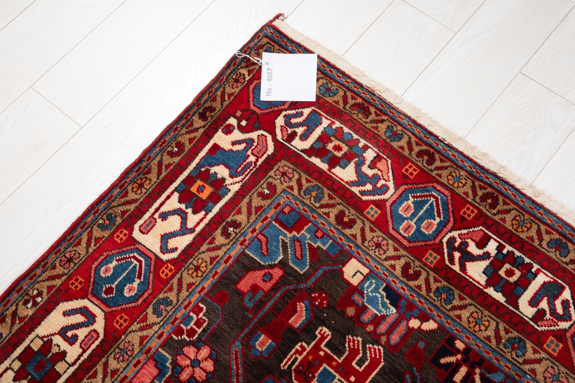 Hand-Knotted Vintage Wool Area Rug – 9' 8" x 5' 6" (294 × 167 cm) - Yasi & Fara