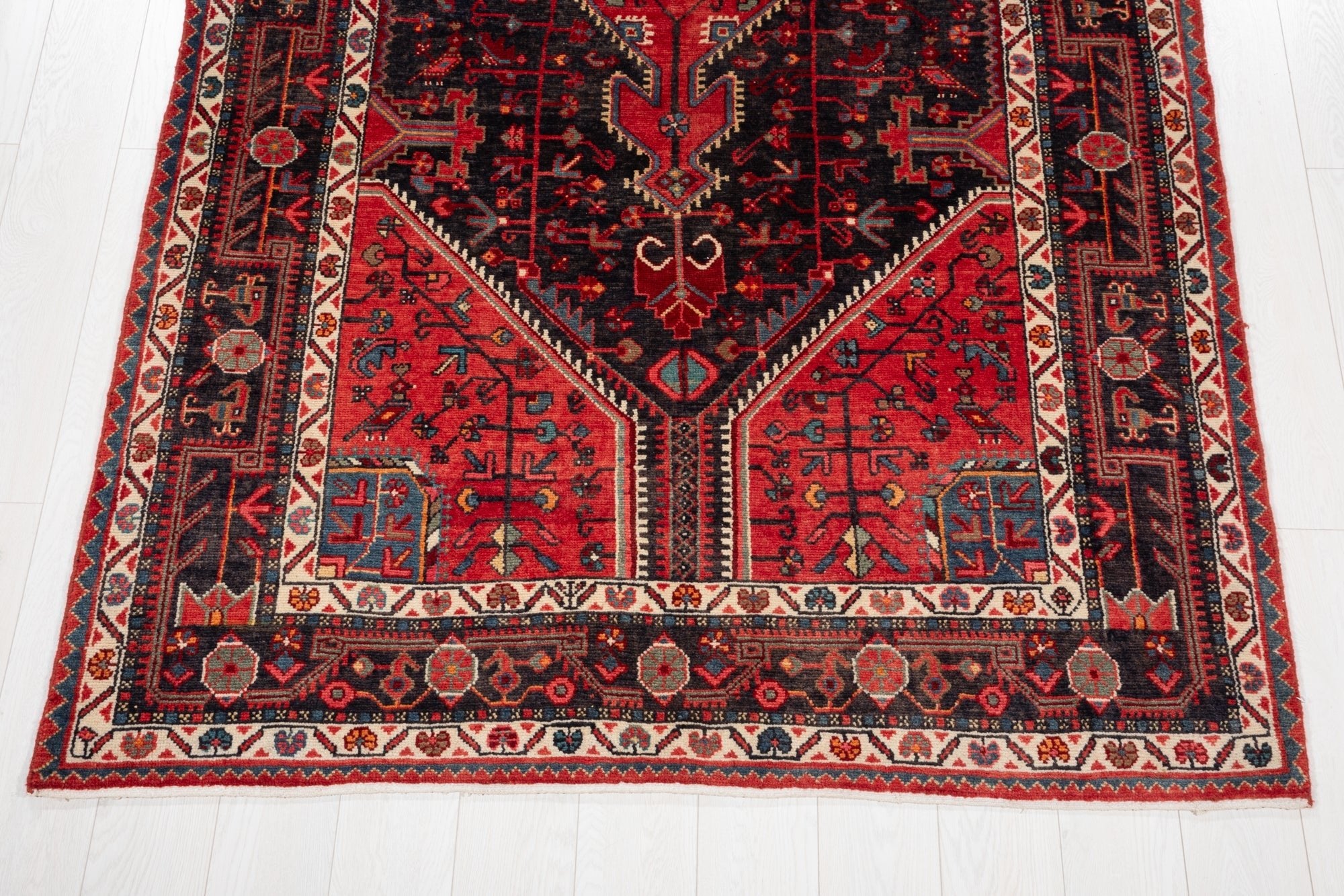 Hand-Knotted Vintage Wool Area Rug – 11' 3" x 5' 2" (342 × 157 cm) - Yasi & Fara