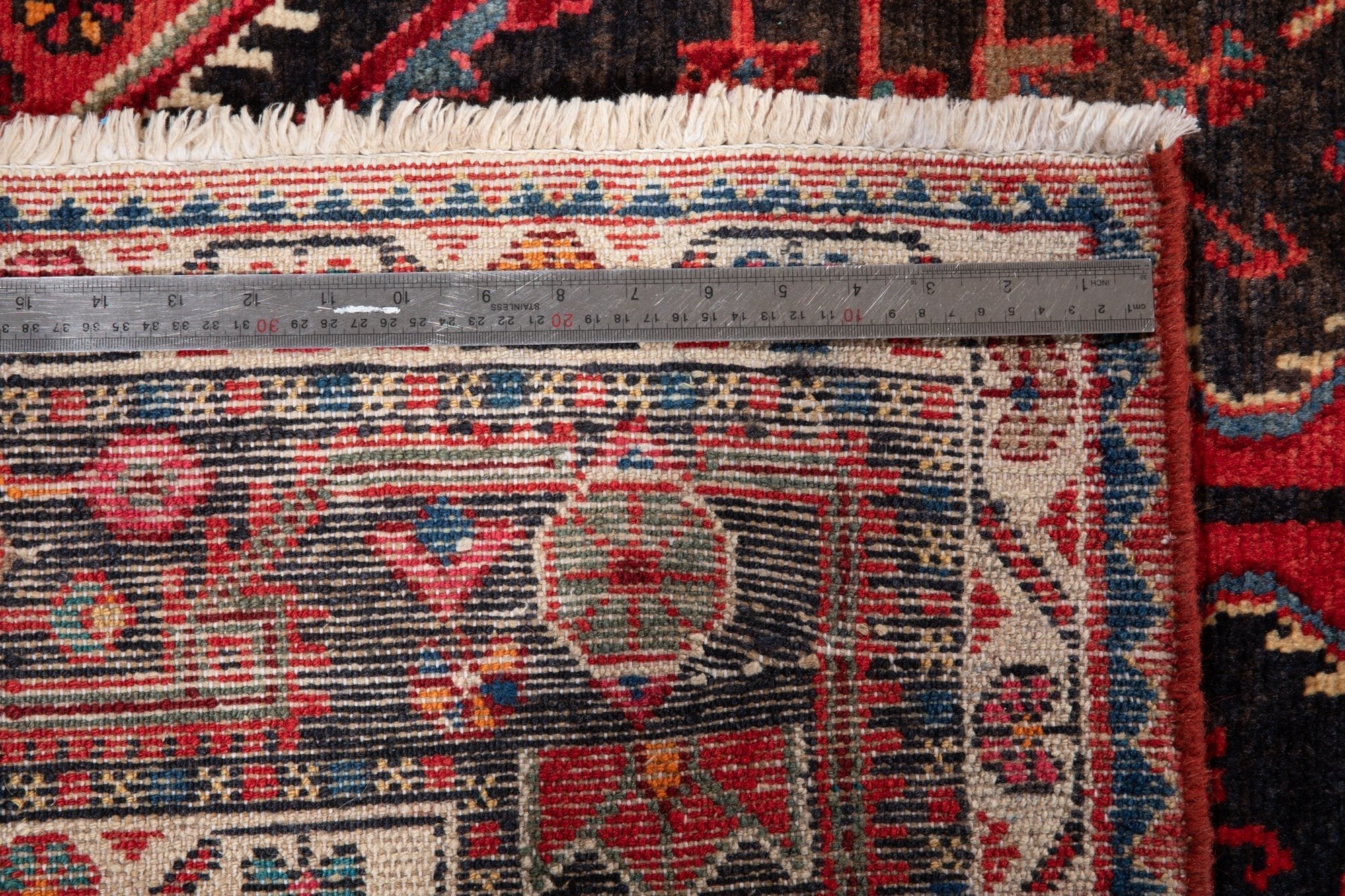 Hand-Knotted Vintage Wool Area Rug – 11' 3" x 5' 2" (342 × 157 cm) - Yasi & Fara
