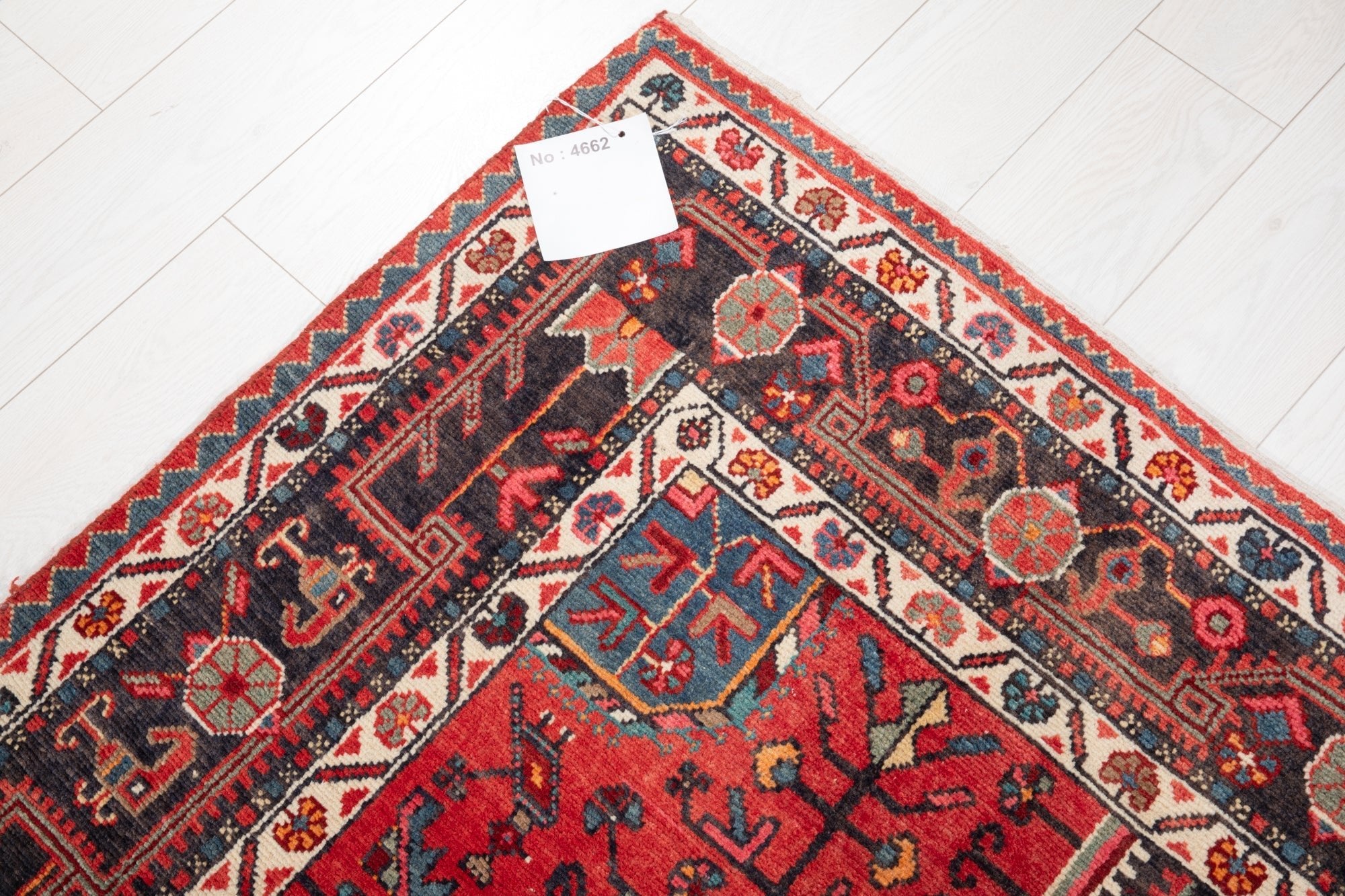 Hand-Knotted Vintage Wool Area Rug – 11' 3" x 5' 2" (342 × 157 cm) - Yasi & Fara
