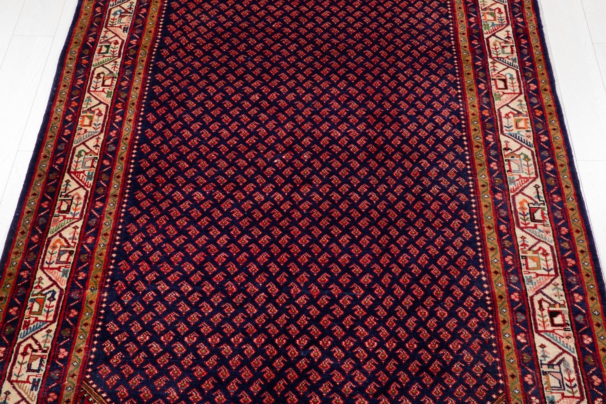 Hand-Knotted Vintage Wool Area Rug – 10' 4" x 5' 6" (315 × 168 cm) - Yasi & Fara