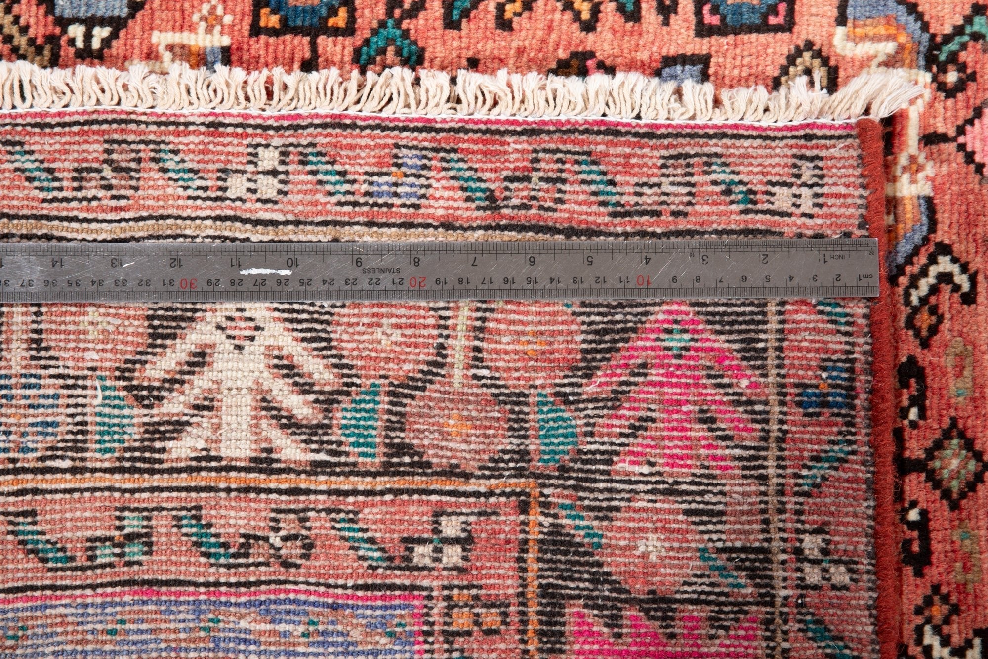 Hand-Knotted Vintage Wool Area Rug – 10' 2" x 4' 7" (311 × 139 cm) - Yasi & Fara