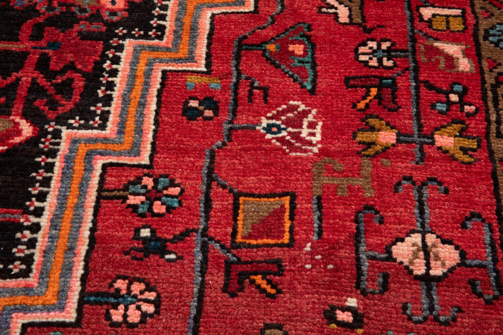 Hand-Knotted Vintage Wool Area Rug – 10' 11" x 5' (332 × 152 cm) - Yasi & Fara