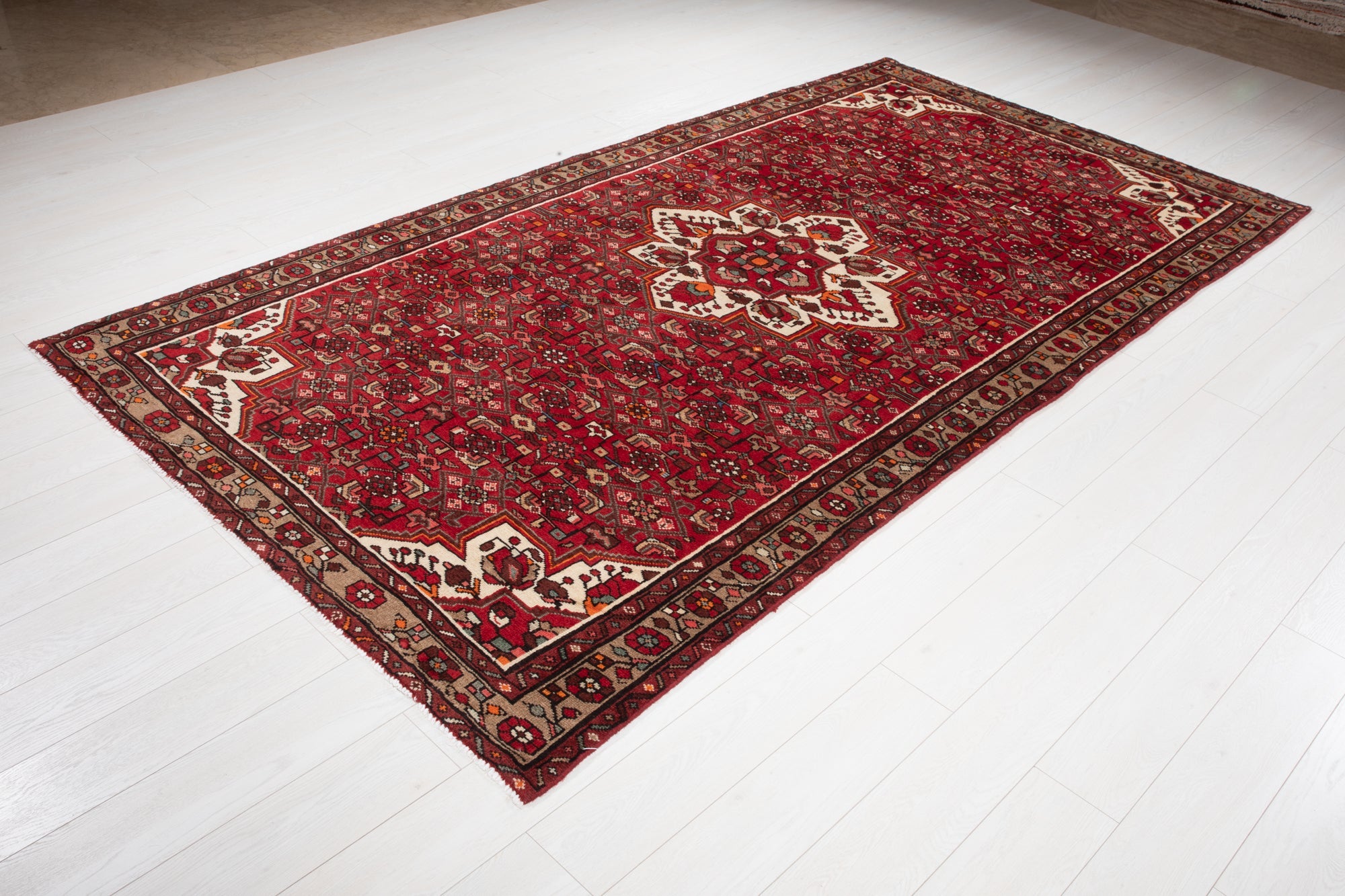 Hand-Knotted Vintage Wool Area Rug – 9' 11" x 5' 3" (303 × 161 cm) - Yasi & Fara