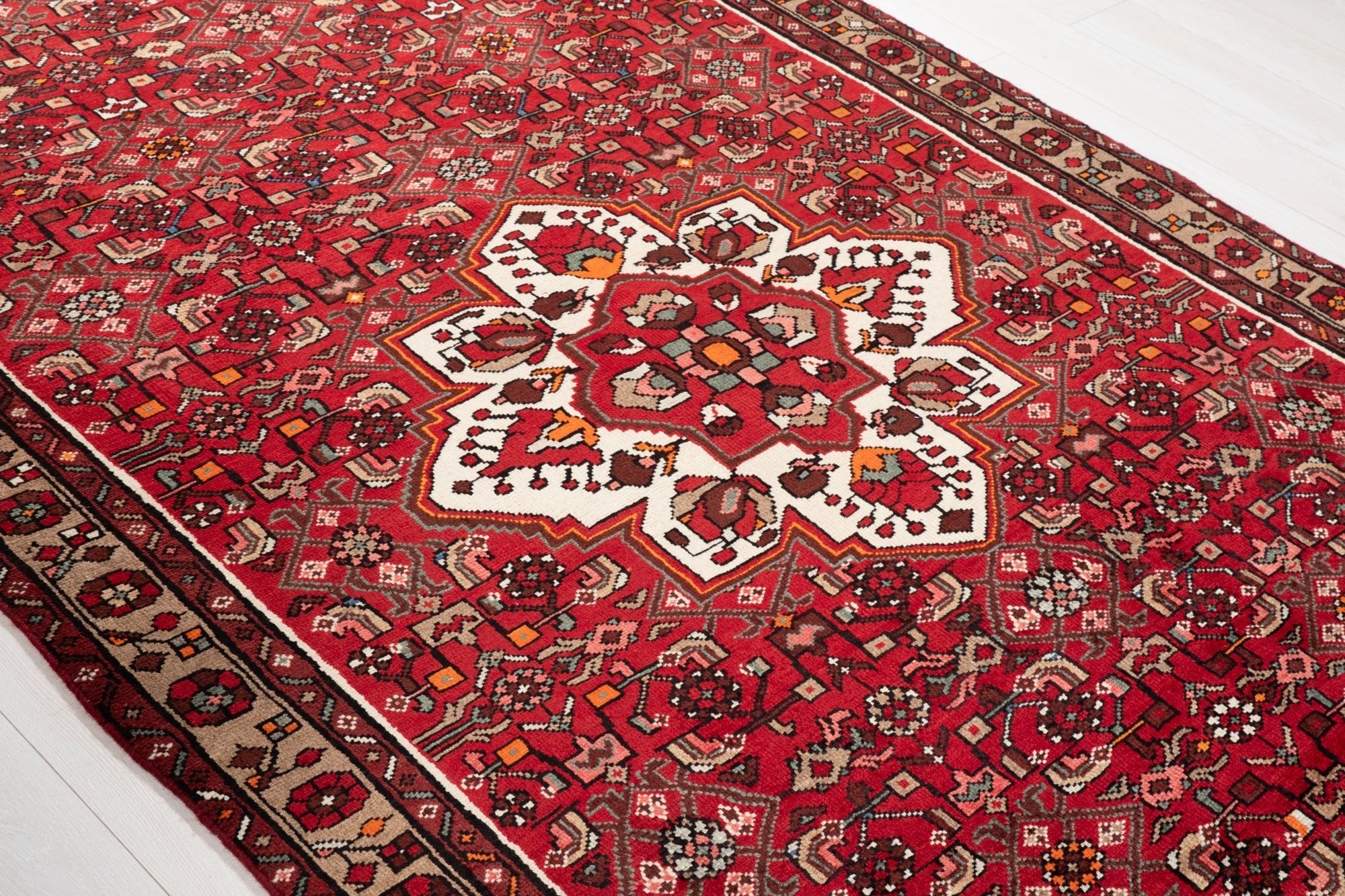 Hand-Knotted Vintage Wool Area Rug – 9' 11" x 5' 3" (303 × 161 cm) - Yasi & Fara