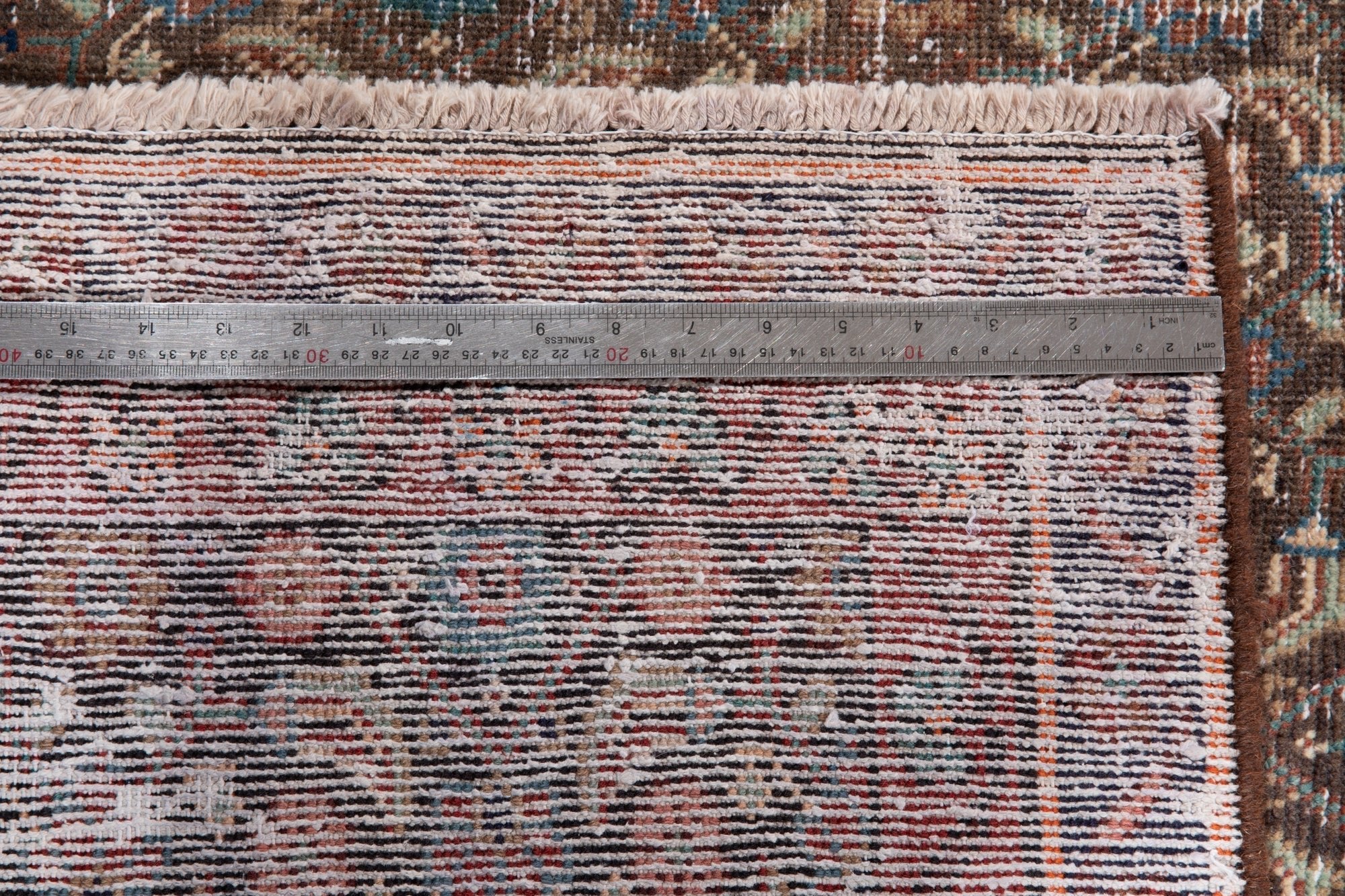 Hand-Knotted Vintage Wool Runner Rug – 13' 10" x 4' 7" (423 × 140 cm) - Yasi & Fara