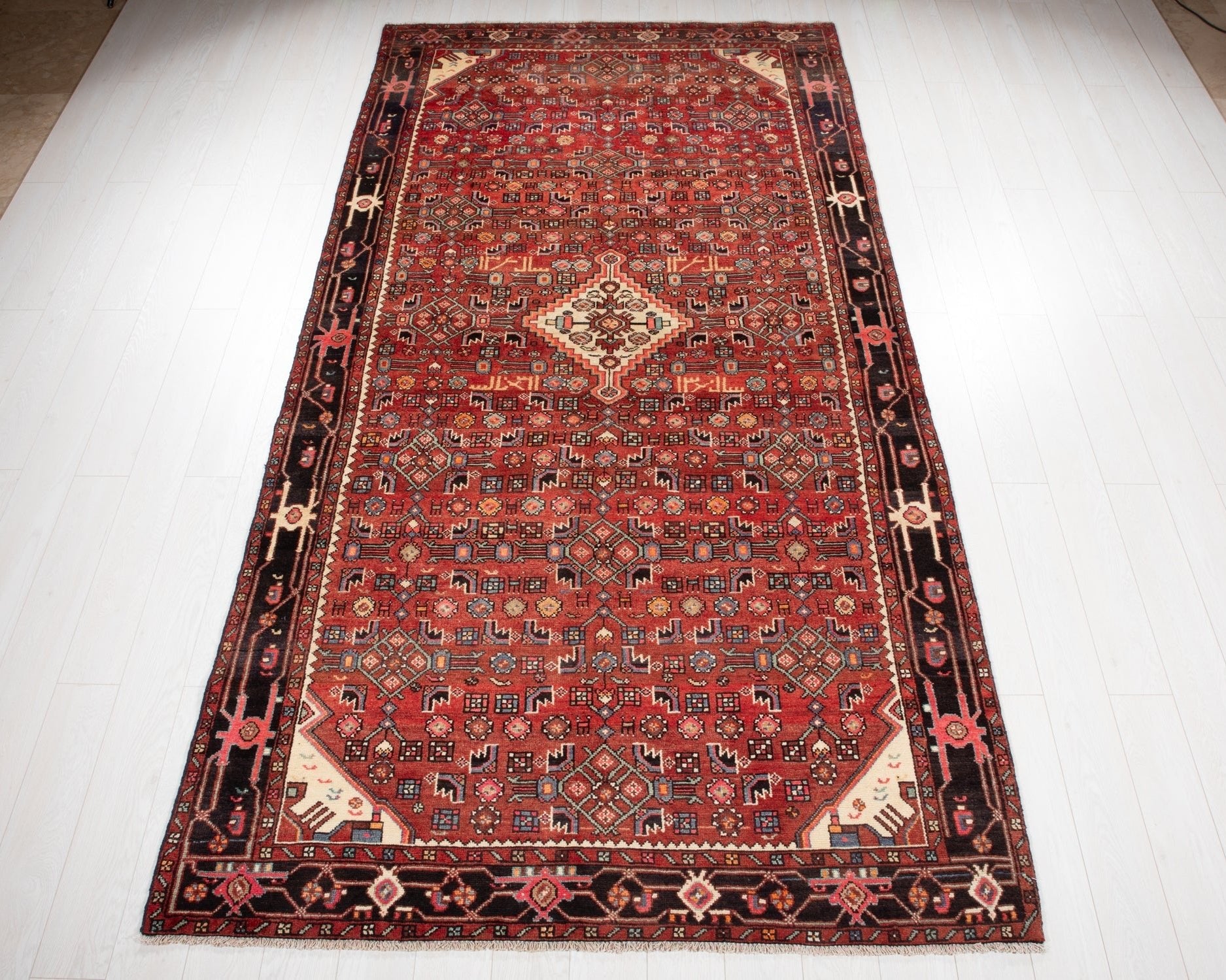Hand-Knotted Vintage Wool Area Rug – 10' 11" x 5' 7" (333 x 171 cm) - Yasi & Fara