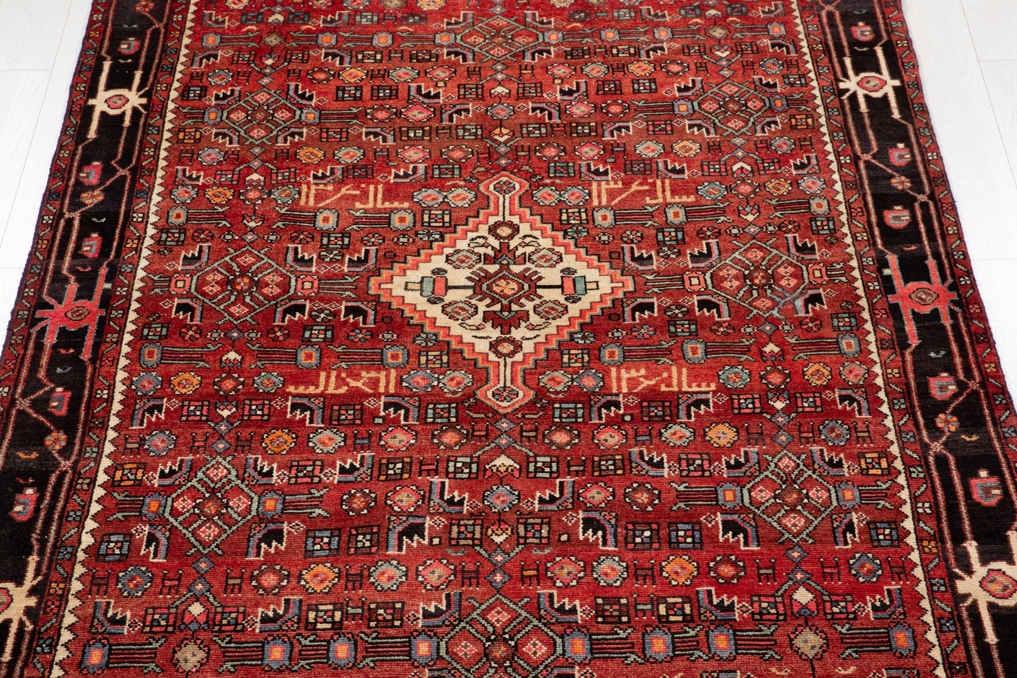 Hand-Knotted Vintage Wool Area Rug – 10' 11" x 5' 7" (333 x 171 cm) - Yasi & Fara