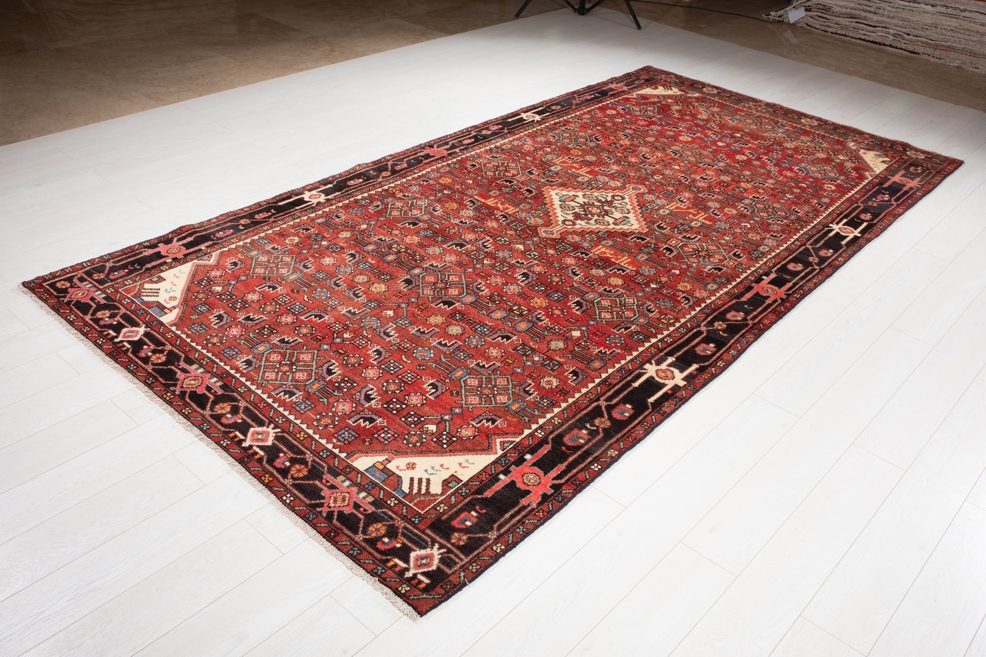 Hand-Knotted Vintage Wool Area Rug – 10' 11" x 5' 7" (333 x 171 cm) - Yasi & Fara