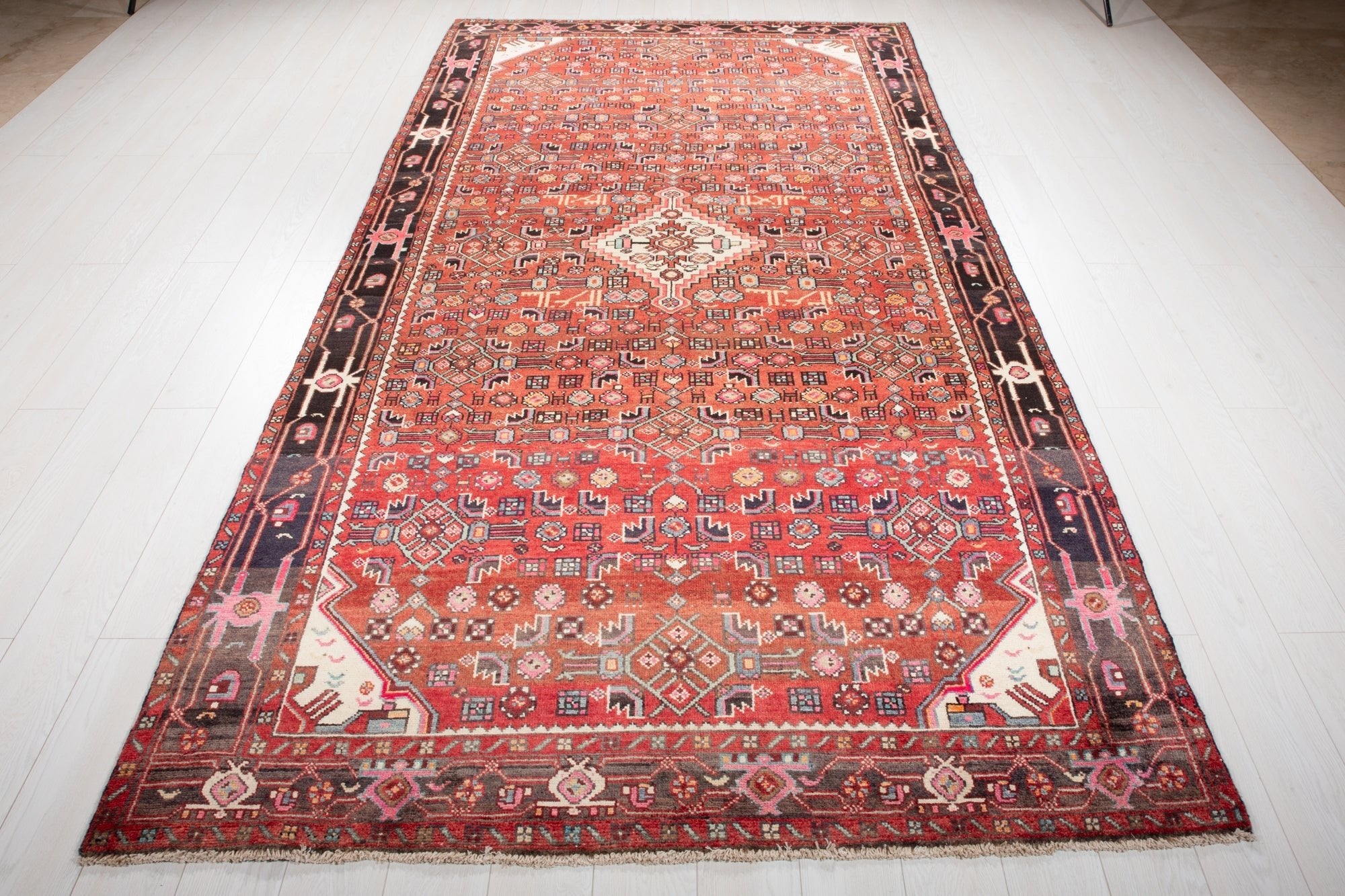Hand-Knotted Vintage Wool Area Rug – 10' 11" x 5' 7" (333 x 171 cm) - Yasi & Fara
