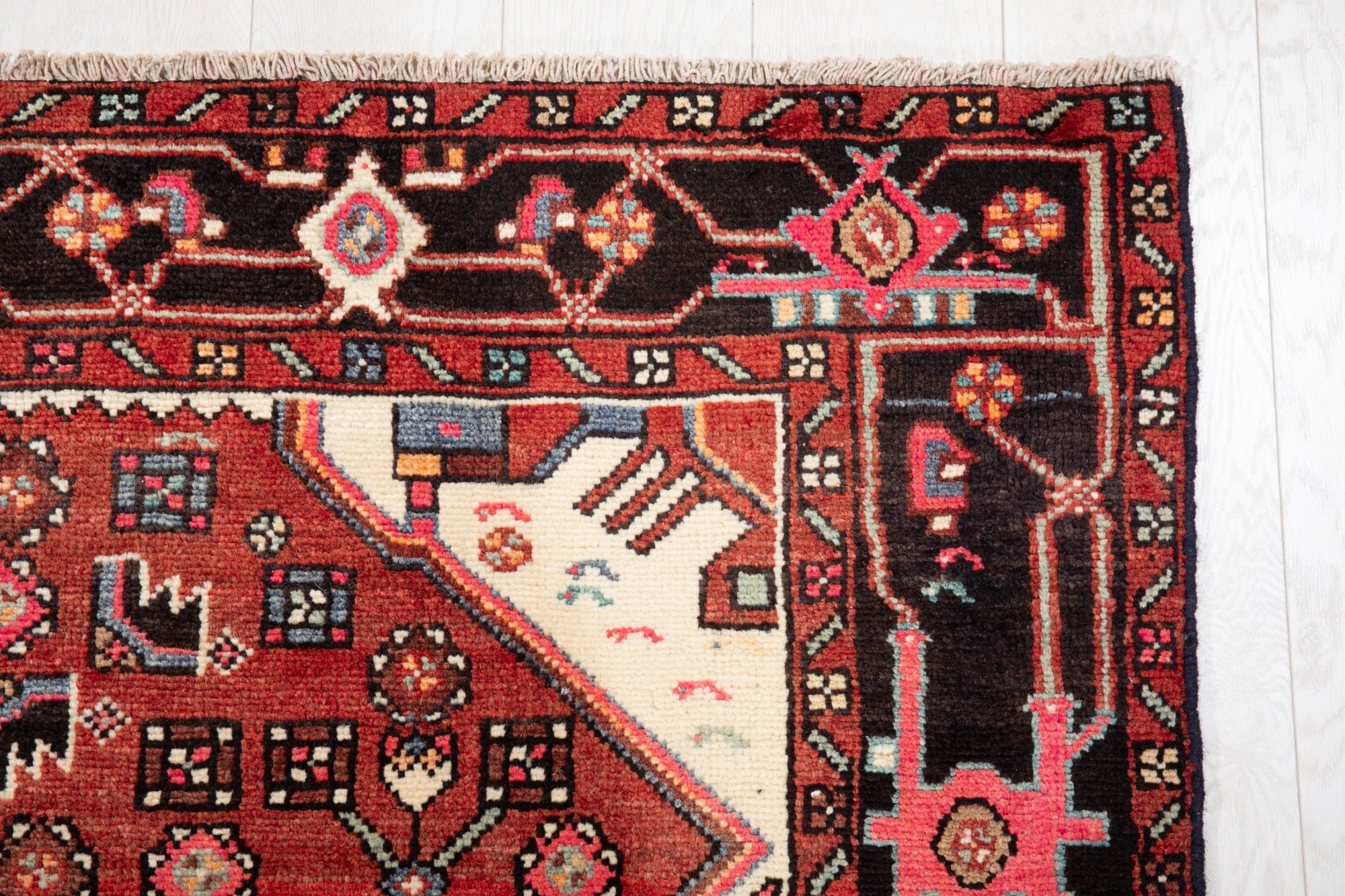 Hand-Knotted Vintage Wool Area Rug – 10' 11" x 5' 7" (333 x 171 cm) - Yasi & Fara