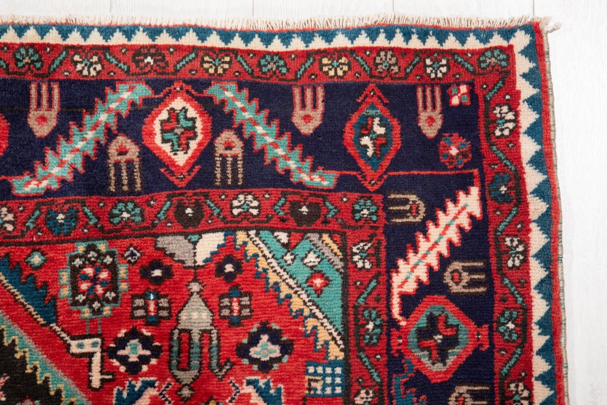 Hand-Knotted Vintage Wool Area Rug – 10' 4" x 4' 10" (316 x 147 cm) - Yasi & Fara