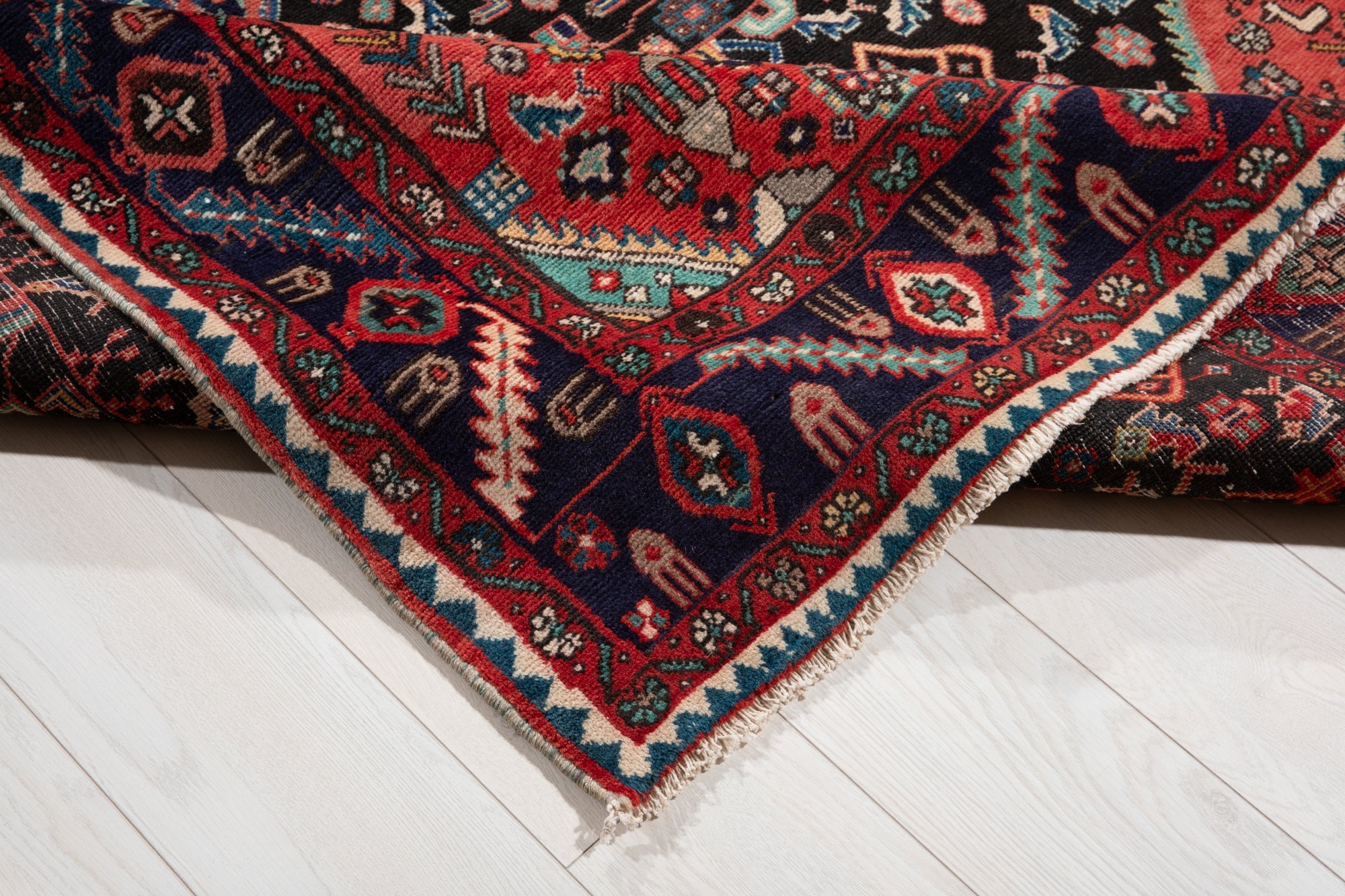 Hand-Knotted Vintage Wool Area Rug – 10' 4" x 4' 10" (316 x 147 cm) - Yasi & Fara