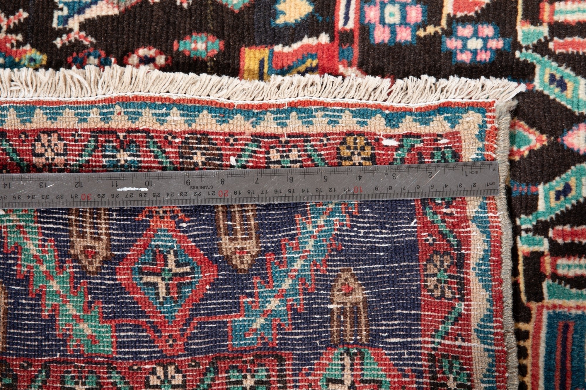 Hand-Knotted Vintage Wool Area Rug – 10' 4" x 4' 10" (316 x 147 cm) - Yasi & Fara